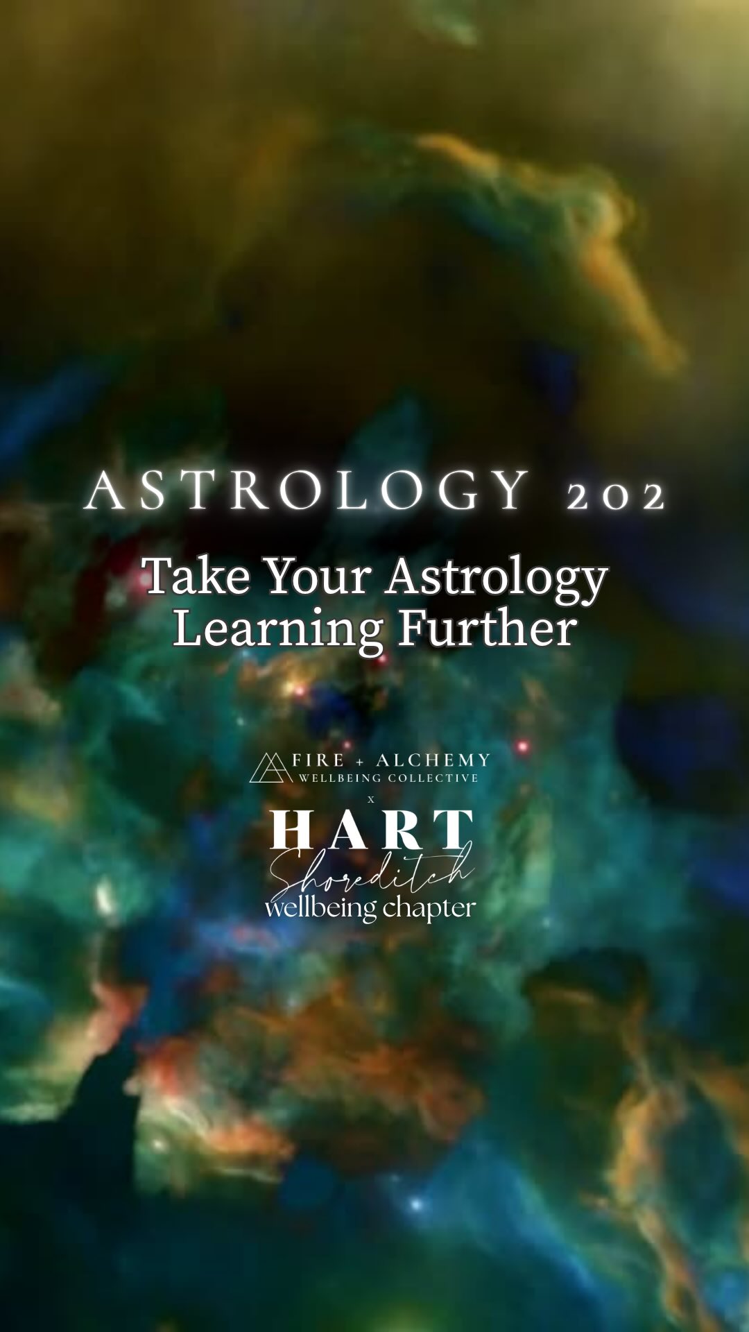 Astrology is more than just signs and planets — it’s the story of your life written in cosmic language. If you’re ready to move beyond the basics and explore how the planets speak to each other, Astrology 202 is your next step.
We’ll begin, as always, in community and connection, with a warm, heart-opening cup of ceremonial cacao to soften the mind and open intuitive pathways.
Then we go deeper:
➡ Into the aspects and aspect patterns that reveal inner tension, harmony, challenge, and growth.
➡ Into the elements and modalities — the fire, earth, air, and water in your chart, and how they move through cardinal, fixed, and mutable rhythms.
➡ Into the Moon cycles, understanding how lunar energy shapes emotion, timing, and manifestation.
Whether you’re building your toolkit as a student, or want to feel more attuned to your own cosmic blueprint, this session, hosted by our wonderful Erika, will leave you grounded, inspired, and ready to read the stars with new depth.
Please note: To get the most out of this session, you’ll need a basic understanding of astrology — just the houses and planets. No need to be an expert, but some familiarity will help everything land more meaningfully.
Come as you are. Leave a little more aligned.
Astrology 202: Deepen Your Practice
Sunday 16 November | 11:00–14:00
Hart Hotel, Shoreditch
Hosted by Fire + Alchemy x Hart Wellbeing