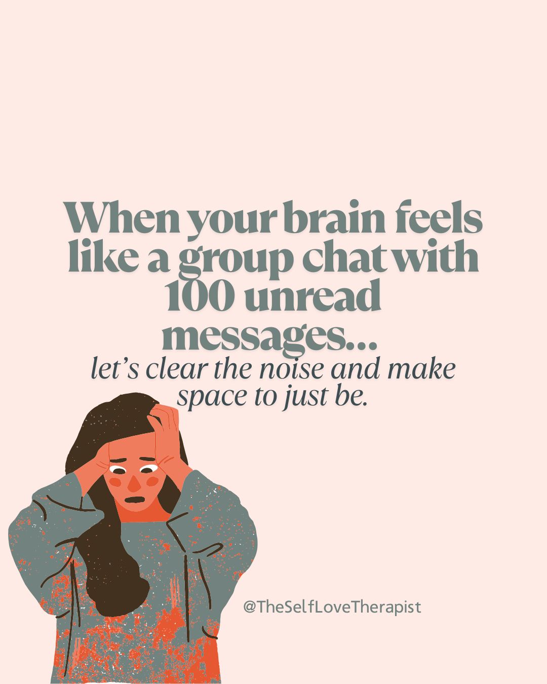 If your brain feels like a group chat with 100 unread messages — this is your reminder to mute the noise and take a breath.
You’re not lazy. You’re not failing. You’re overwhelmed — and that’s a whole-body experience.
🌱 These slides are a gentle reset to help you pause, breathe, and choose what matters most.
📌 Save this for when life feels too loud — and share it with a friend who needs permission to slow down too.
#ManagingOverwhelm #EmotionalRegulation #MentalHealthSupport #BoundariesAreBeautiful #TheSelfLoveTherapist