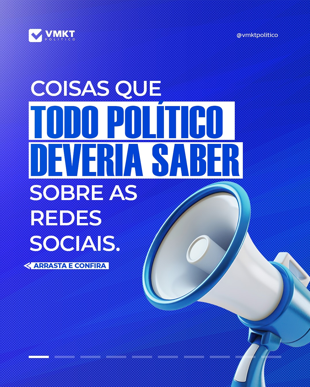Muitos políticos acreditam que estar nas redes é o suficiente.
Mas a verdade é que o eleitor não quer ver apenas fotos, discursos e reuniões…
Ele quer se reconhecer na sua mensagem. Quer sentir que há propósito por trás das palavras.
👉 Deslize o carrossel e descubra o que todo político precisa entender para transformar presença digital em reputação real.
Na VMKT POLÍTICO, planejamos estratégias que unem posicionamento, narrativa e resultado.
Clique no link na bio e saiba mais!
#MarketingPolitico #EstrategiaEleitoral #VMKTPOLITICO #PosicionamentoDigital #CampanhaEstrategica #ComunicaçãoPolitica #ReputaçãoPolítica