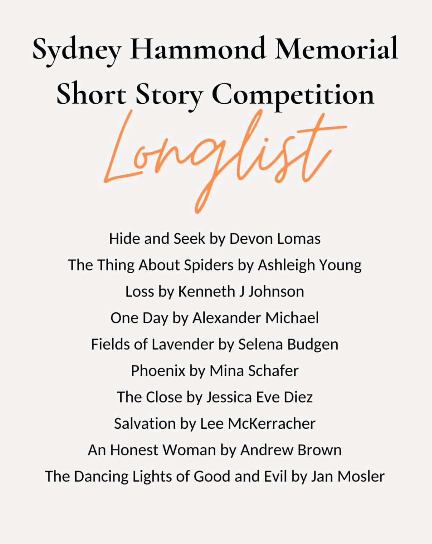 I’m so chuffed my story ‘The Close’ has been longlisted for The Sydney Hammond Memorial Short Story Competition 2025 @hawkeyepublishing #writer #author #shortstorywriter #shortstory #storyarc #fiction #lovestory #romancebooks #dreams