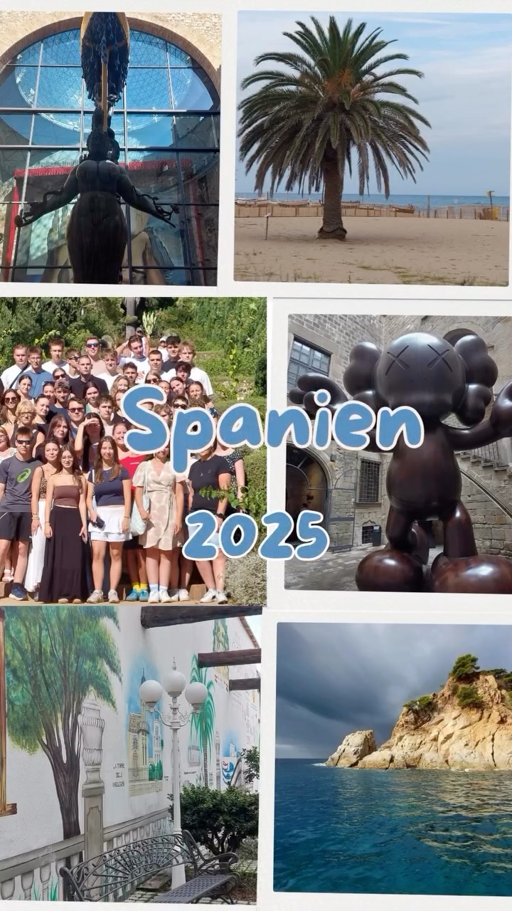 Spanienfahrt 2025 - un viaje que nunca olvidaremos 🌴🌊
Unsere Abschlussfahrt an die Costa Brava war eine Woche voller Eindrücke, die wir so schnell nicht vergessen werden. Nach 22 Stunden Busfahrt kamen wir endlich in Calella an. Schon am ersten Abend konnten wir die Stadt erkunden, den Strand genießen und unsere Spanischkenntnisse direkt anwenden.
Am nächsten Tag stand Barcelona auf dem Plan. Nach einer Stadtrundfahrt mit unserem Reiseführer Ingo besuchten wir das Moco Museum mit moderner Kunst. Anschließend blieb noch Zeit, durch die Straßen Barcelonas zu schlendern und die Atmosphäre der Stadt zu erleben.
Der Mittwoch führte uns nach Figueres ins Teatre Museu von Salvador Dalí, bevor es weiter nach Blanes in den Botanischen Garten ging – bei strahlendem Wetter mit exotischen Pflanzen und wunderschönem Blick aufs Meer.
Am Donnerstag besuchten wir die beeindruckende Sagrada Familia, das Meisterwerk Antoni Gaudís. Auch wenn es zwischendurch geregnet hat, ließen wir uns die gute Laune nicht nehmen. Am Nachmittag blieb uns Zeit zum Shoppen, Essen und Erkunden. Besonders eindrucksvoll war der katalanische Nationalfeiertag, den wir mitten in Barcelona miterlebten.
Am Freitag unternahmen wir eine Bootstour nach Tossa de Mar, wo wir die Altstadt, die Burg und den Strand genießen konnten. Danach hieß es leider schon wieder Abschied nehmen.
Diese Woche war eine perfekte Mischung aus Kultur, Meer, Stadtleben und Gemeinschaft. Wir konnten nicht nur viel erleben, sondern auch unsere Sprachkenntnisse einsetzen und die spanische Kultur hautnah genießen. Ein großer Dank geht an Frau Woitschek, Herrn Lissinna und Frau Lenke, die diese Reise möglich gemacht haben. 🙂☀️
Text: Emily Gantze
Fotos: Chris Unger, A. Woitscheck
#Abifahrt #abschlussfahrt #spanien #graupnergym