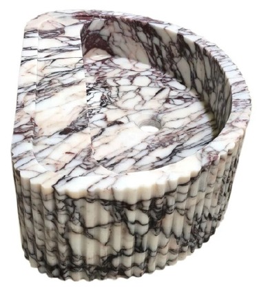 KOD:NTRVS158
Calacatta Viola Marble Wall-Mount Fluted
Half-Round Bathroom Sink (W)16" (L)24" (H)8"
3-4 Weeks / (W)16" (L)24" (H)8" / Polished
