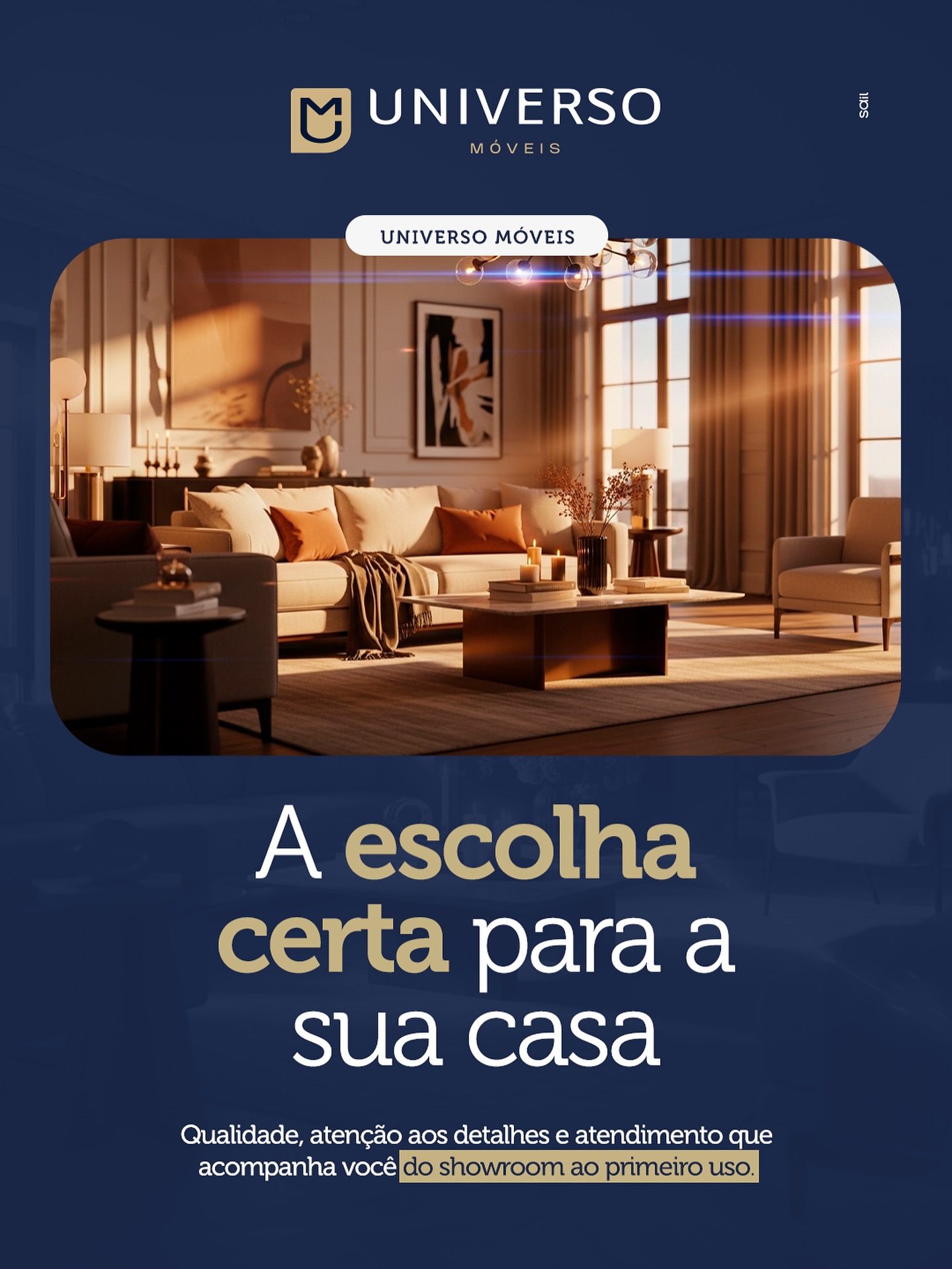 Quando o assunto é a sua casa, acertar na escolha vai além de beleza: envolve qualidade, orientação na compra e montagem cuidadosa para tudo funcionar no dia a dia.
É assim que trabalhamos na Universo Móveis.
Curadoria, atenção aos detalhes e um atendimento que acompanha você do showroom ao primeiro uso.
Seja para um item pontual ou para repensar o ambiente inteiro, nosso time está pronto para ajudar a encontrar o que faz sentido para o seu espaço e a sua rotina.
Universo Móveis, a escolha certa para sua casa.
📍Rua Paraná, 3479 – Centro
📲 (45) 99818-7287