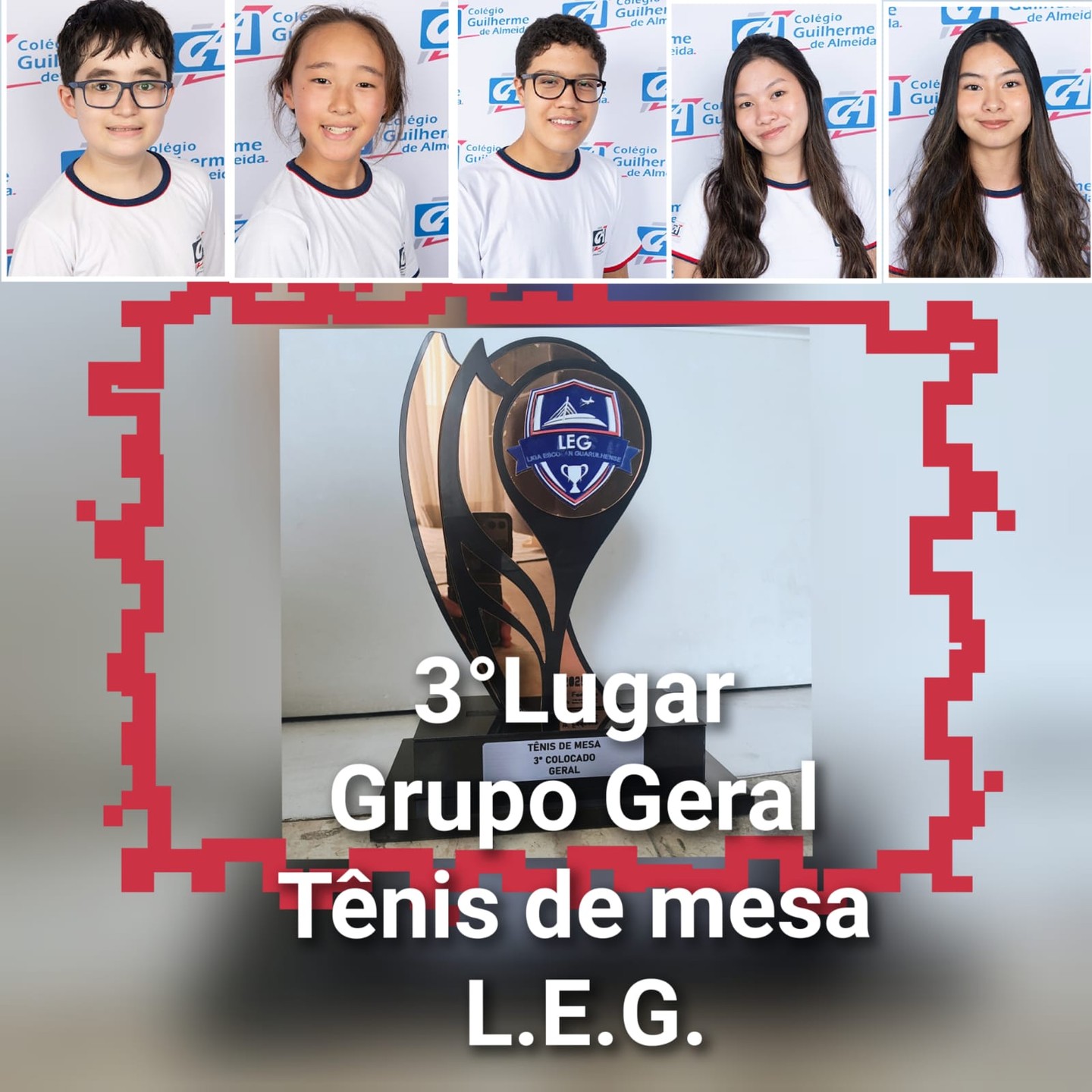 Nossos alunos conquistaram o Terceiro lugar na categoria Pontos Geral no tênis de mesa da LEG 2025.
E na categoria individual nossa atletas Laura e Beatriz conquistaram o ouro e prata.
Parabéns aos atletas que nós enchem de orgulho.
#somosga #angloalante
#colegioguilhermedealmeida
#ligaescolarguarulhense