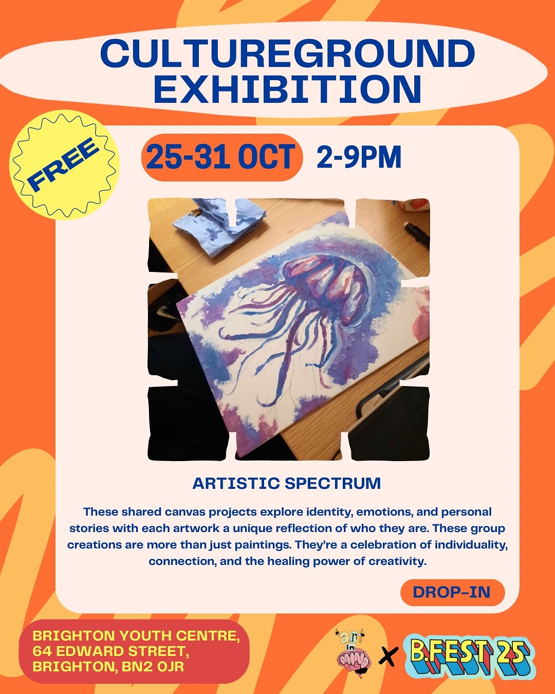 🎊Happy BYC launch day!🎊
The cultureground exhibition opens today!🌟
It will be running ALL WEEK (25-31 OCT) - come and see the amazing work created by our young people.
🎨 Artistic Spectrum: featuring paintings that celebrate our young people’s self-expression
🫖 Clay!: the outcomes of our volunteer-led clay session.
📷: Through a different lens: a beautiful photography series capturing creativity + personal journey’s in new way.
We’re so proud of everything they’ve created🥹 it’s all on show this week, so pop by and check it out!
If you haven’t got your launch ticket yet 🎟️ - LINK IN BIO