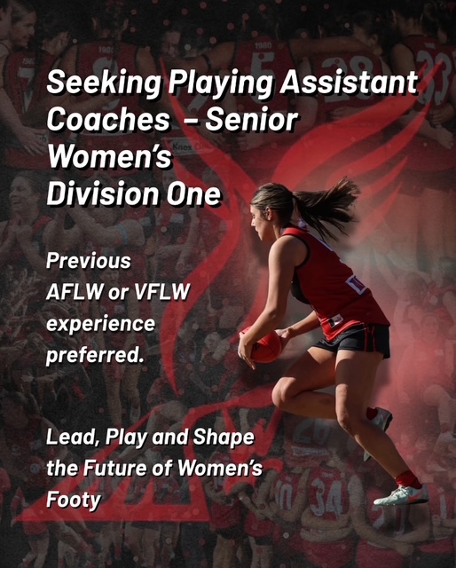 @knox_falcons is seeking Playing Assistant Coaches – Lead, Play & Shape the Future of Women’s Footy.
Previous AFLW or VFLW experience preferred.
What the club offers:
• The chance to play and coach in a competitive, well-supported Division 1 program.
• Strong club backing and resources through Knox FNC Women’s Operations.
• Ongoing mentoring and development opportunities for your coaching pathway.
• Remuneration negotiable – tailored to the right candidate.
Contact - president@knoxfnc.com.au
knox@efnl.org.au
Mick - 0438 639 109
