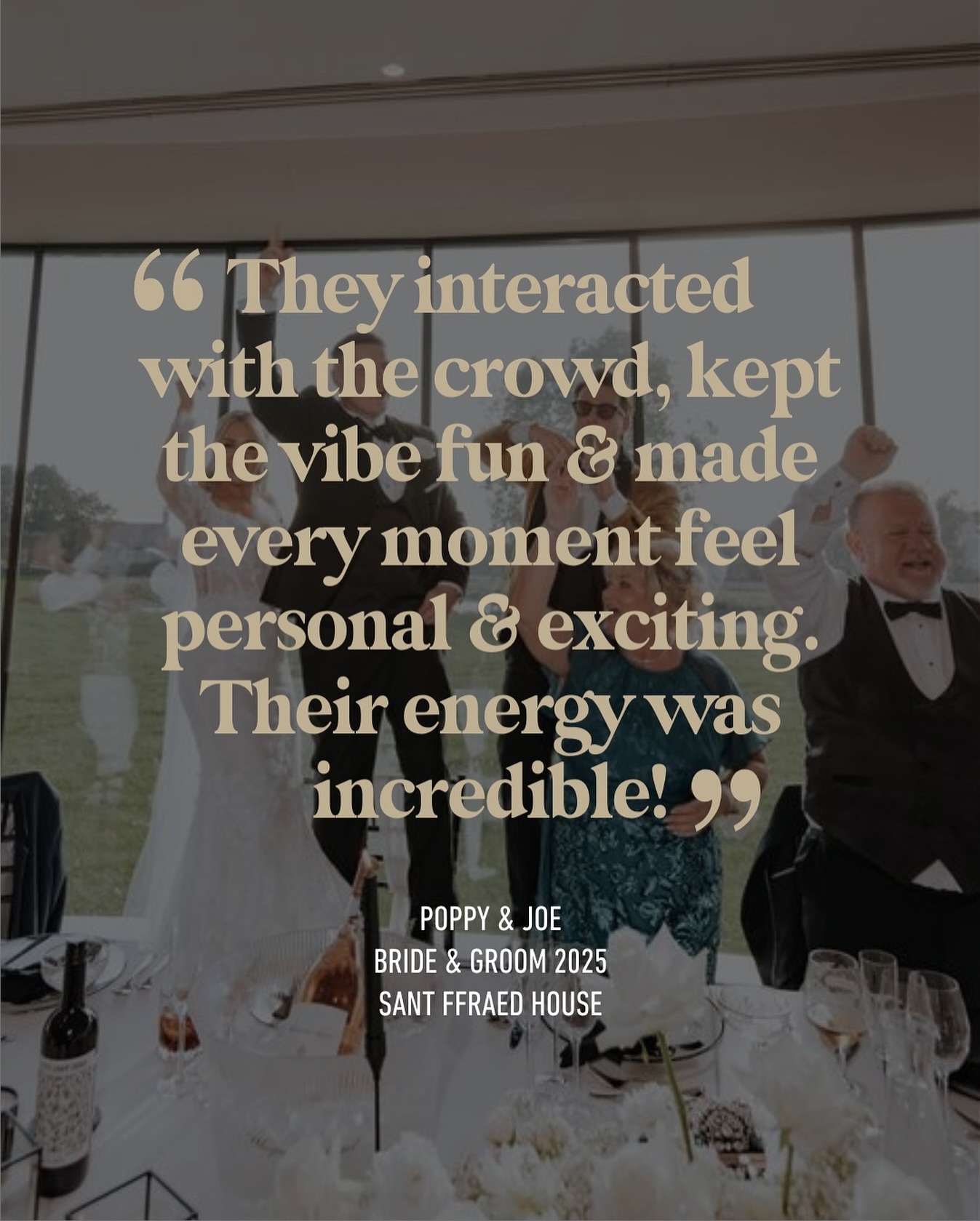 ⭐️⭐️⭐️⭐️⭐️ Impeccable band ✨
We would like to reach out to say a huge thank you to Tux Fizz! From the ceremony to the last dance, their energy was incredible and the band were so friendly and enthusiastic!!
The band didn’t just play music, they created an incredible atmosphere. They interacted with the crowd, kept the vibe fun, and made every moment feel personal and exciting. We’ve had so many guests tell us it was the most fun they’ve ever had at a wedding, and Tux Fizz was a huge reason why. The Sax was the best we have ever heard! He was honestly an incredible guy. So polite and friendly to us and the guests.
The way they interacted with us throughout the day felt like we had known them forever! They were so lovely and full of energy, we absolutely loved it!
The VIP wedding breakfast was impeccable!! We honestly could not have asked for a better band to play at our wedding and we are truly thankful.
We can see how they are an award winning Band!!
#Tuxfizz #ukweddingband #barnwedding #cotswoldwedding #weddingmusic #firstdance #firstdanceinspo #ukweddingplanning #weddinginspo #weddingcover #romanticweddingmusic #firstdancesong #firstdanceroutine #weddingband #functionband  #weddingsinger #twia #bridalgown #weddingsdress #weddingdancefloor #weddingdances #weddingdancechoreography #roamingmusicians #roamingband