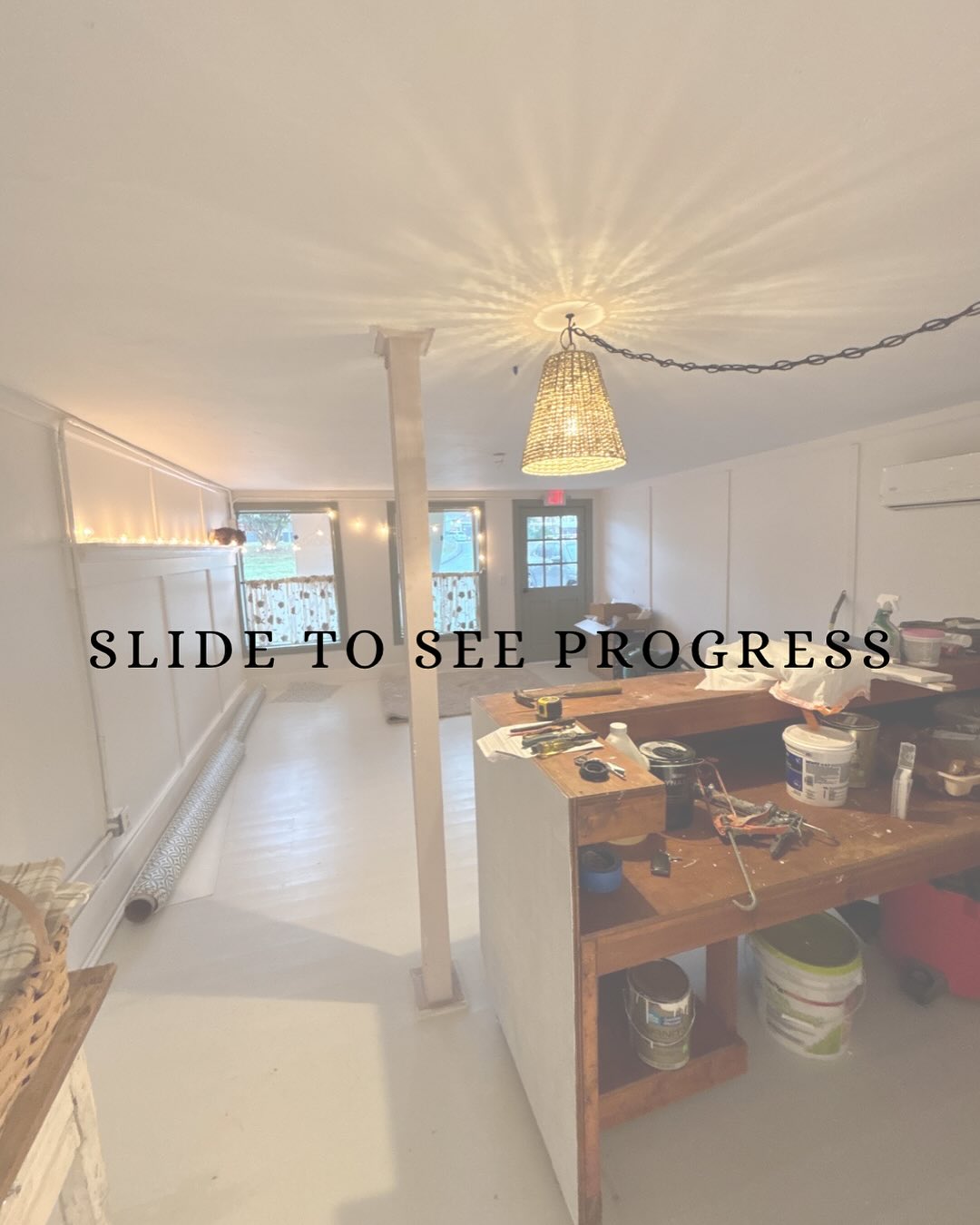 A little glimpse of what’s to come - cozy corners loading… the renovations continue ☕️🌻