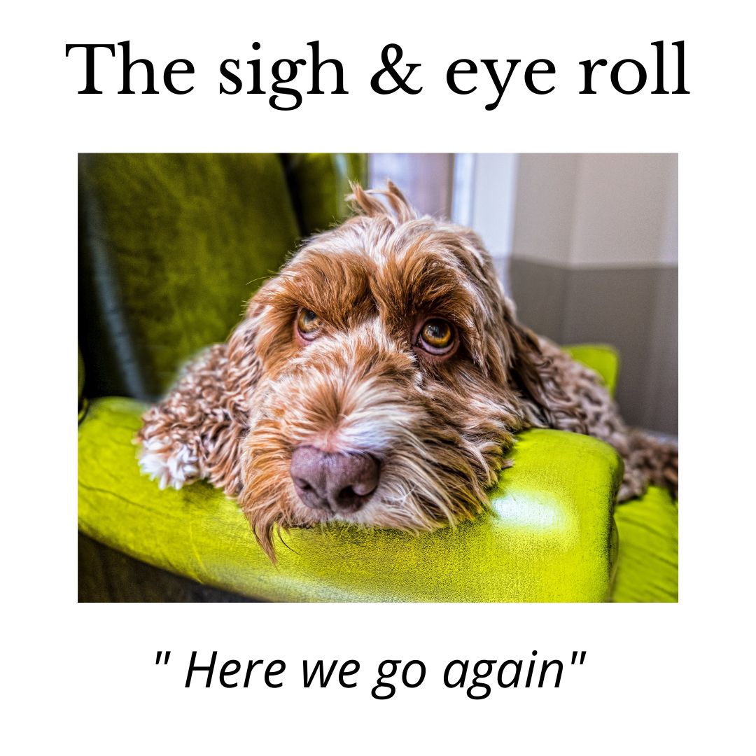 How many times has this happened to you?
We have all experienced this at one time or another. If you are trying to talk to your partner and your getting the eye roll and sigh, its a good indication that the communication isn't as good as it should be.
#eyerolling
#sigh
#improvecommunication
#beheard
#listen
#lifestylecoaching
#relationshiphappiness
#counselling
#relationshipsforlife
#positiveaction
#couplestherapist
#emotionalwellbeing
#copingskills
#relationships
#therapyiscool
#marriageguidance
#relationshipchronicles
#changestartsnow
#relationshipconfession
#couplestherapistsofinstagram
#therapythursday
#couplescounselling
#couplestherapist
#makechangetoday
#relationshiphelp
#relationshipbliss
#counsellorsofyorkshire
#relationshipgoals
#bethechangeyouwanttosee
#relationshipconfessions
