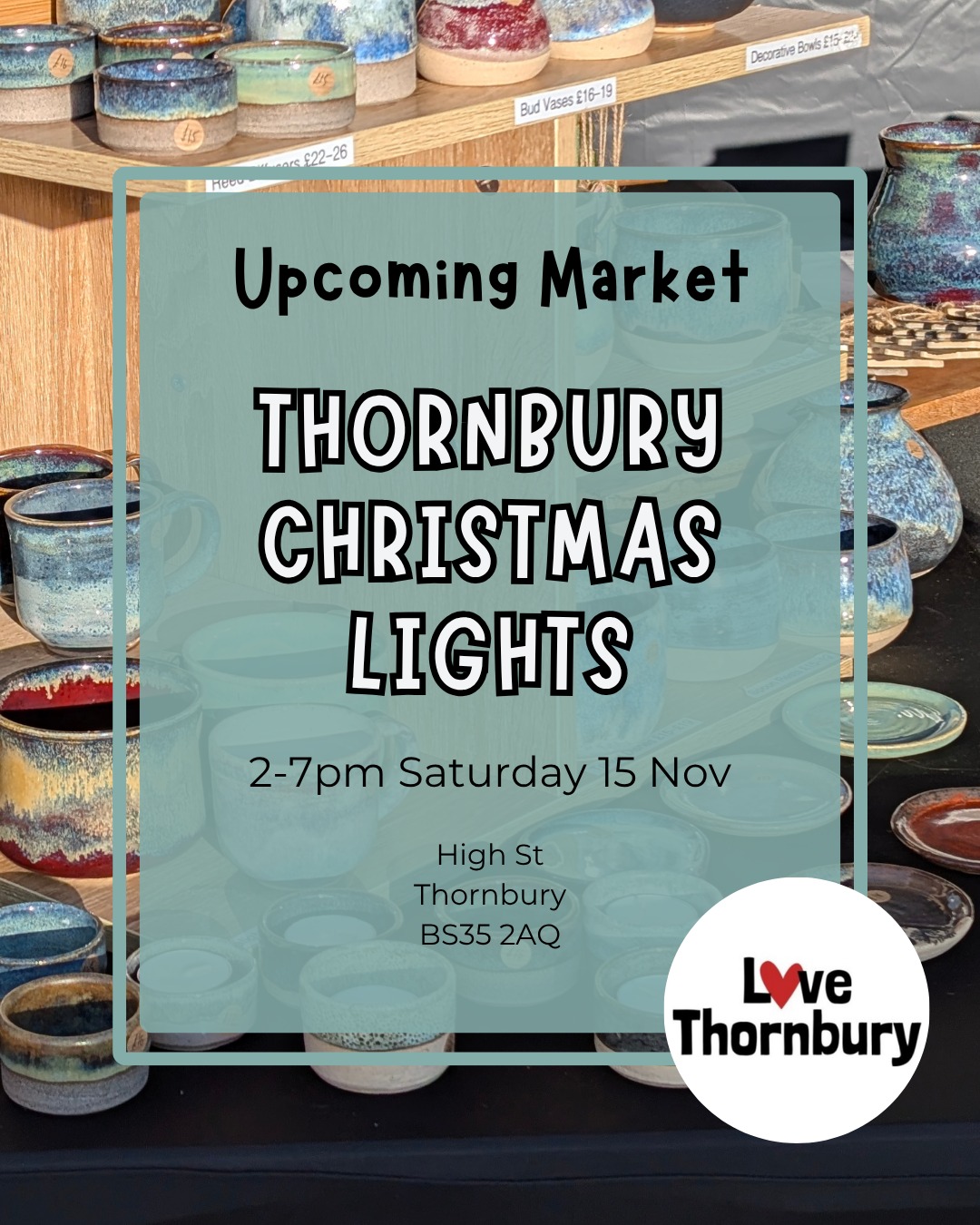 Market Spotlight 📢 : Thornbury Christmas Lights Switch on
Returning back to Thornbury on the 15 November. I love to be invited to attend my most local markets and this one is sure to be a good one! As well as the annual lights switch on there will be rides and other entertainment as well as the market - a perfect chance to get ahead on your Christmas Shopping
#marketseason #market #Thornbury #lovethornbury