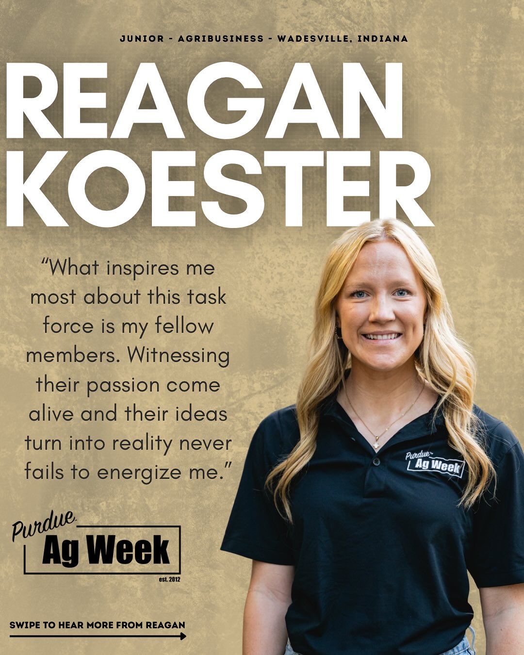 We’re so lucky to have Reagan as a member of the Ag Week Task Force! Her deep roots in the dairy industry and passion for connecting with others make her a valuable part of our team!
-
#purdueagweek #educate #engage #inspire