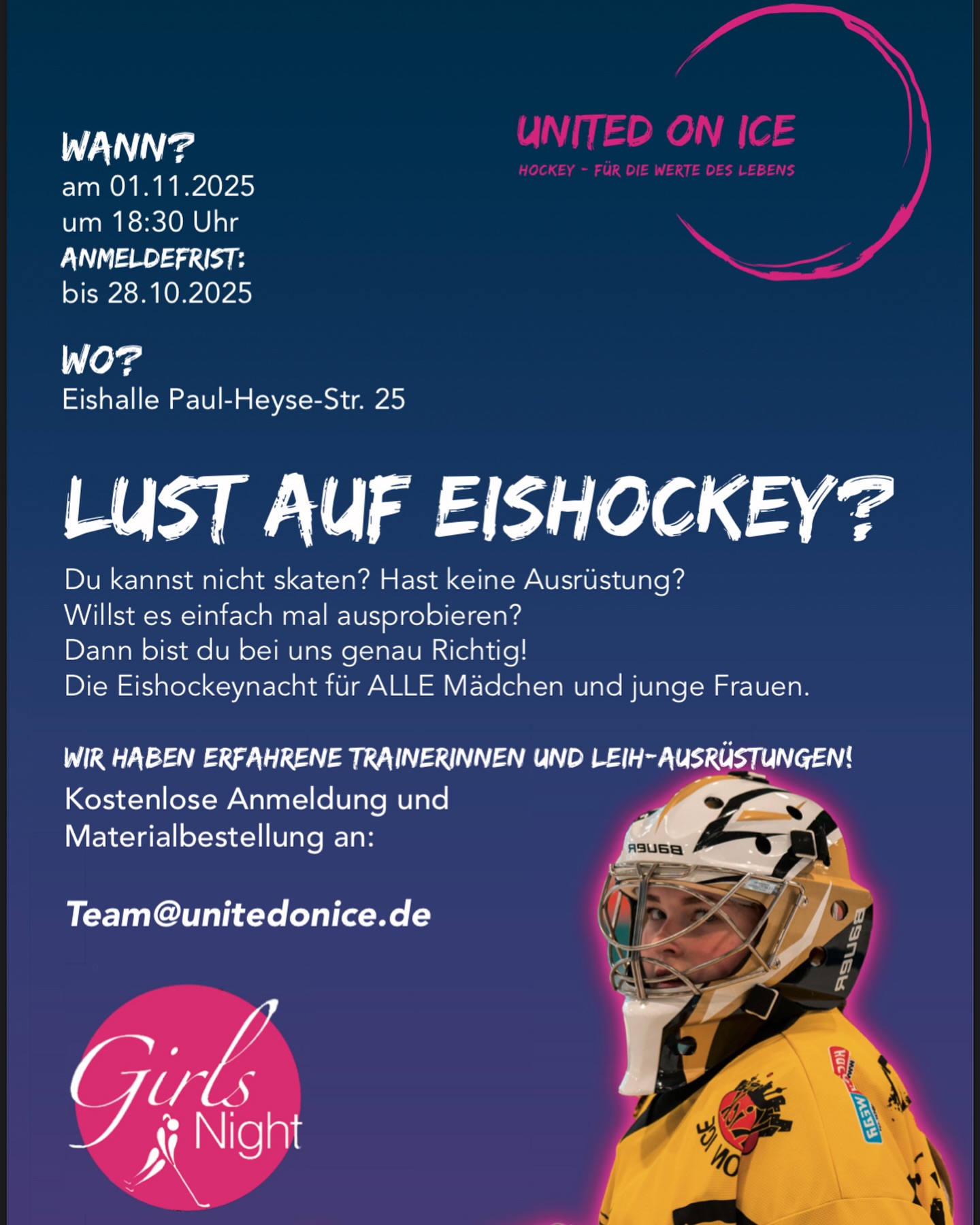 In einer Woche ist es so weit! Meldet Euch jetzt für unsere Girls Night an! 🩷
#unitedonice #fürdiewertedeslebens #girlsnight