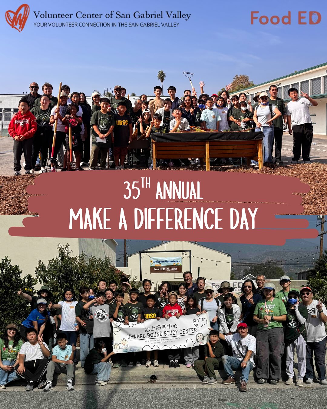 This weekend, our community came together for the 35th Annual Make a Difference Day, and wow... we made a difference! 😍
Across our two sites - Wild Rose Elementary School and Saint Luke’s Episcopal Church- over 100 volunteers:
🌱 Moved 11,200 lbs of mulch
🌿 Planted 70 native plants
🪵 Sanded and stained tables and fences
🧹 Reactivated old spaces
✨ And overall helped beautify both sites for the community to enjoy!
We couldn’t have done it without all the amazing volunteers. Huge shoutout to our partners at the Volunteer Center of San Gabriel Valley (@volunteercenterofsangabvalley), California Climate Action Corps (@caclimateaction), California Volunteers (@californiavolunteers), Upward Bound Study Center (@at.ubsc ), and OneLegacy (@onelegacyinspires) for lending your hands and energy. 🙌
And a special thank you to Macy and the Volunteer Center of San Gabriel Valley for being such dedicated partners in not only making this day possible but providing volunteer support throughout the year.
We can’t wait for another year of community, volunteerism, and making a difference! 🌻💪