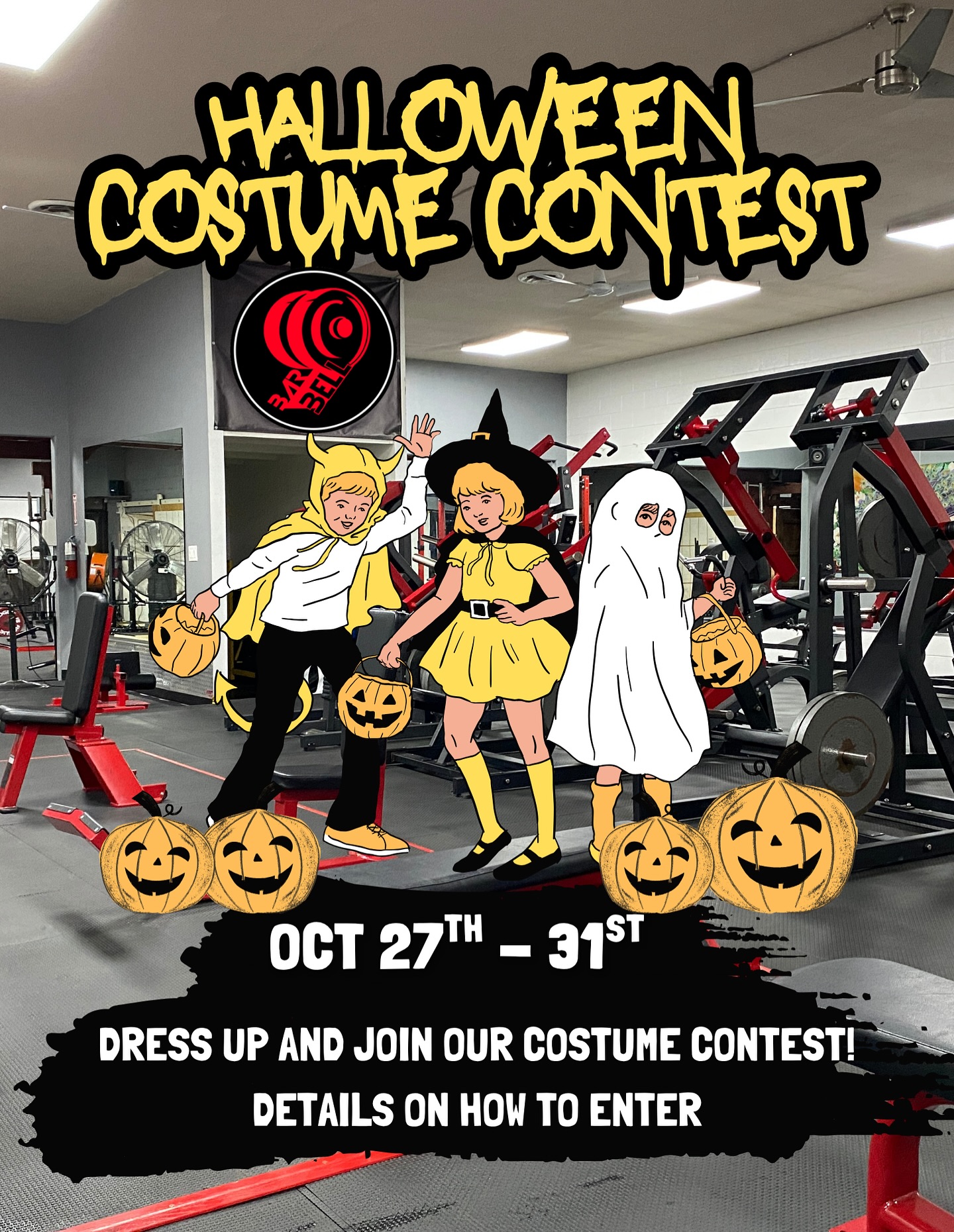 đ Halloween Costume Contest for @ 99 Barbell! đť
Show off your spooky, funny, or creative side the week of Halloween!
How to Enter:
1ď¸âŁ Come train in your costume
2ď¸âŁ Snap a photo at the gym
3ď¸âŁ Post it on your story and tag us @99barbell
Prizes for Top 3 Winners:
đĽ 99 Shirt + $20 Gift Card
đĽ 99 Shirt + $15 Gift Card
đĽ 99 Shirt + $10 Gift Card
Gift Card Options:
đł Amazon | âď¸ Starbucks | đľ Cash