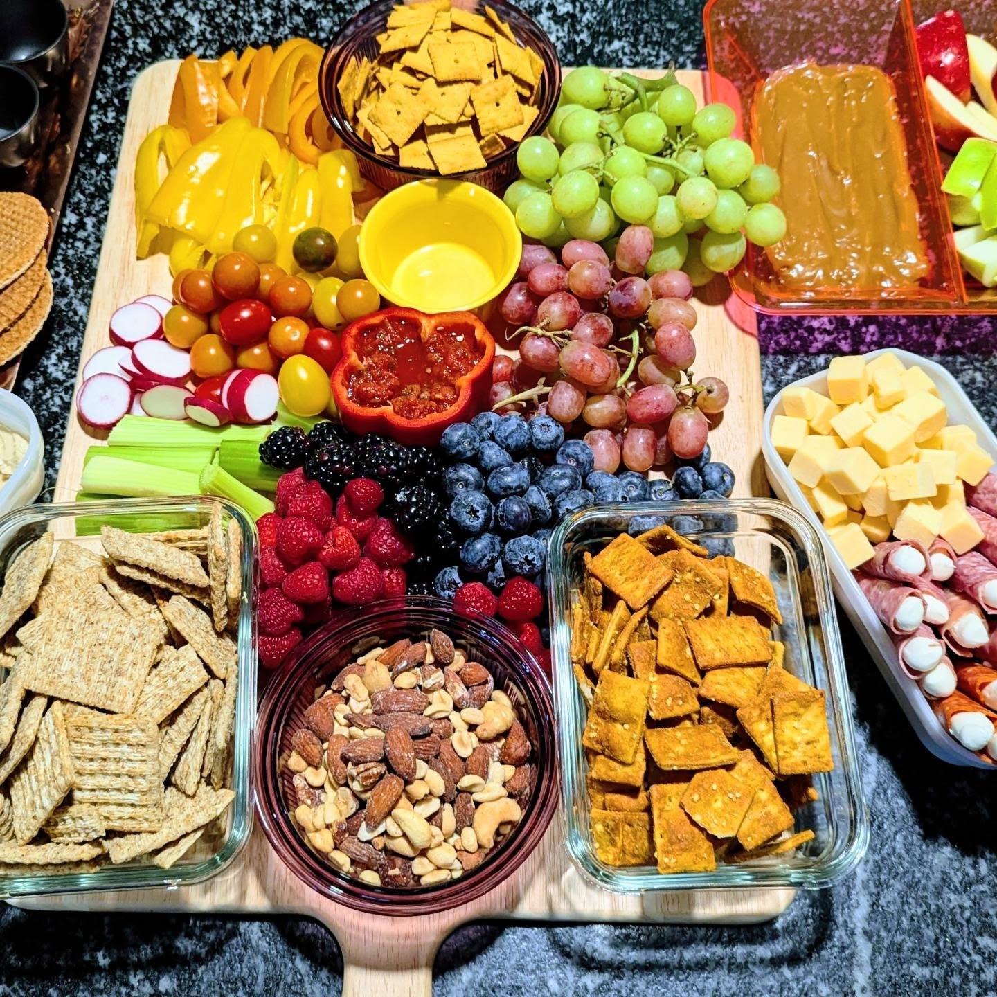 I haven't hosted anything in a long time. I forgot how much I enjoy it. Making things for others is my absolute favorite. "Hey, welcome to our home. Here, you are loved." It's even better when I get to create things for those I care for so deeply. I haven't made a charcuterie set up in a while and I'm thankful I got the opportunity to do so. ❤️ #gatheraround #charcuterie #food