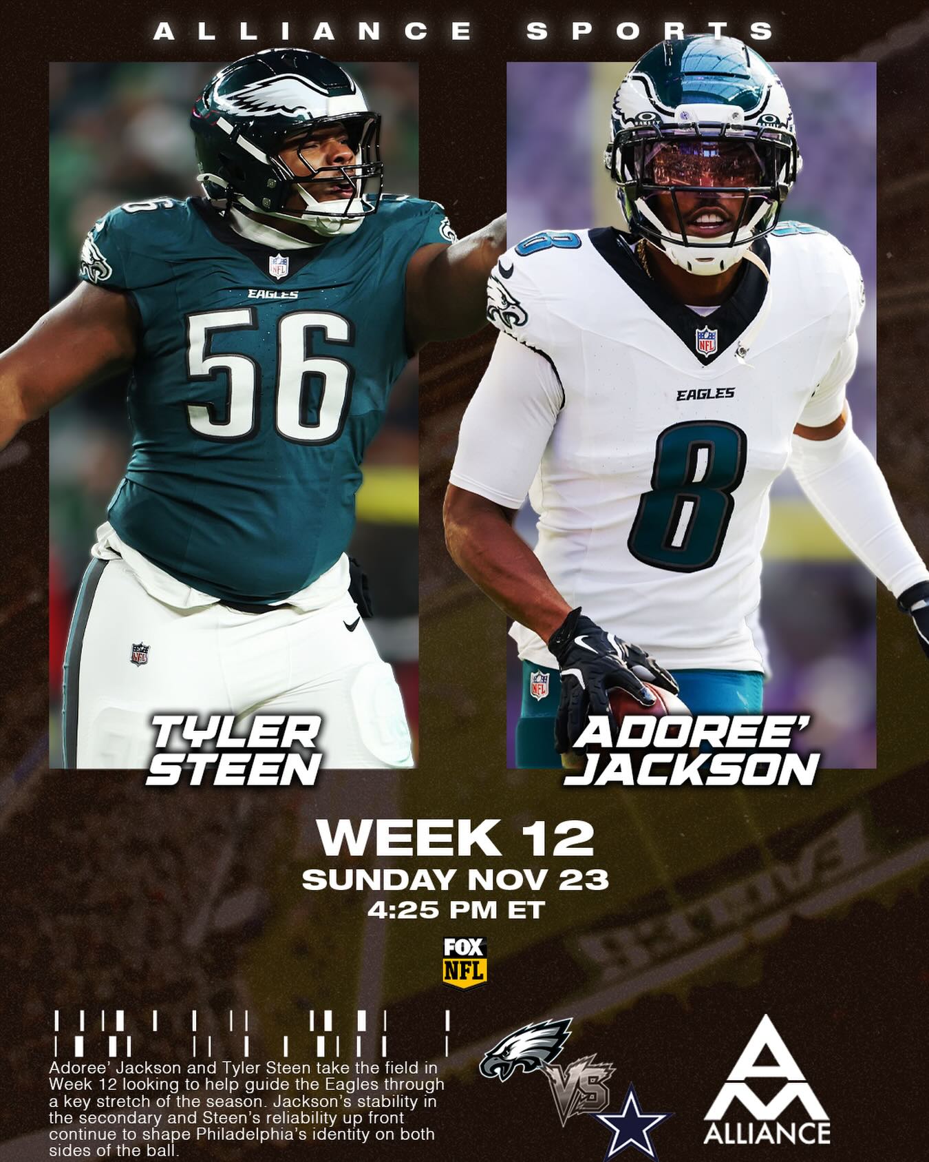 @adoreeknows and @t.steen54 set to lead the charge as the Eagles gear up for Week 12 🦅