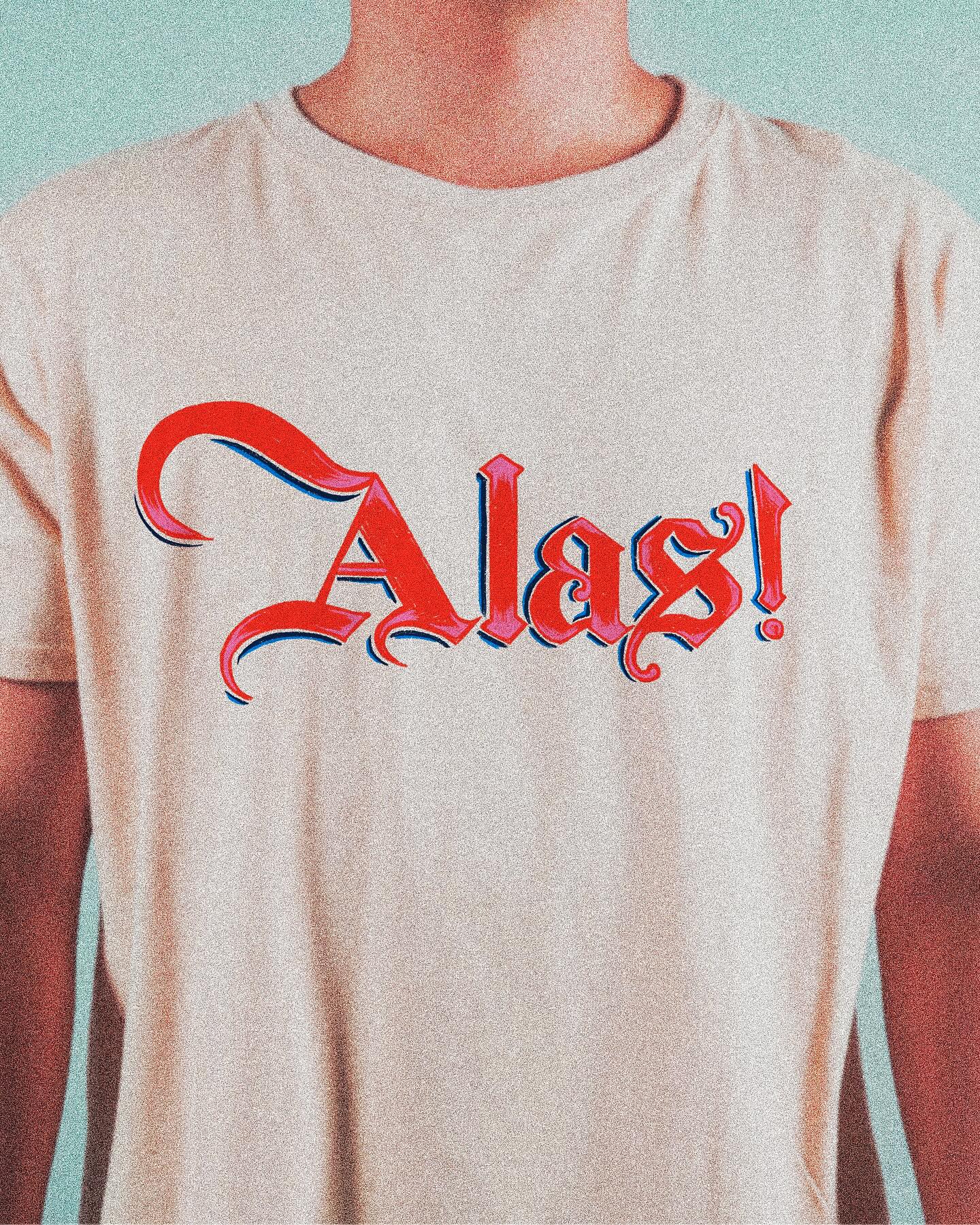 @badtober day 23: You should put that on a t-shirt!
Been saying alas a lot recently, so I put it on a t-shirt.
#badtober2025 #badtober #octoberdrawingchallenge #alas! #handlettering #lettering