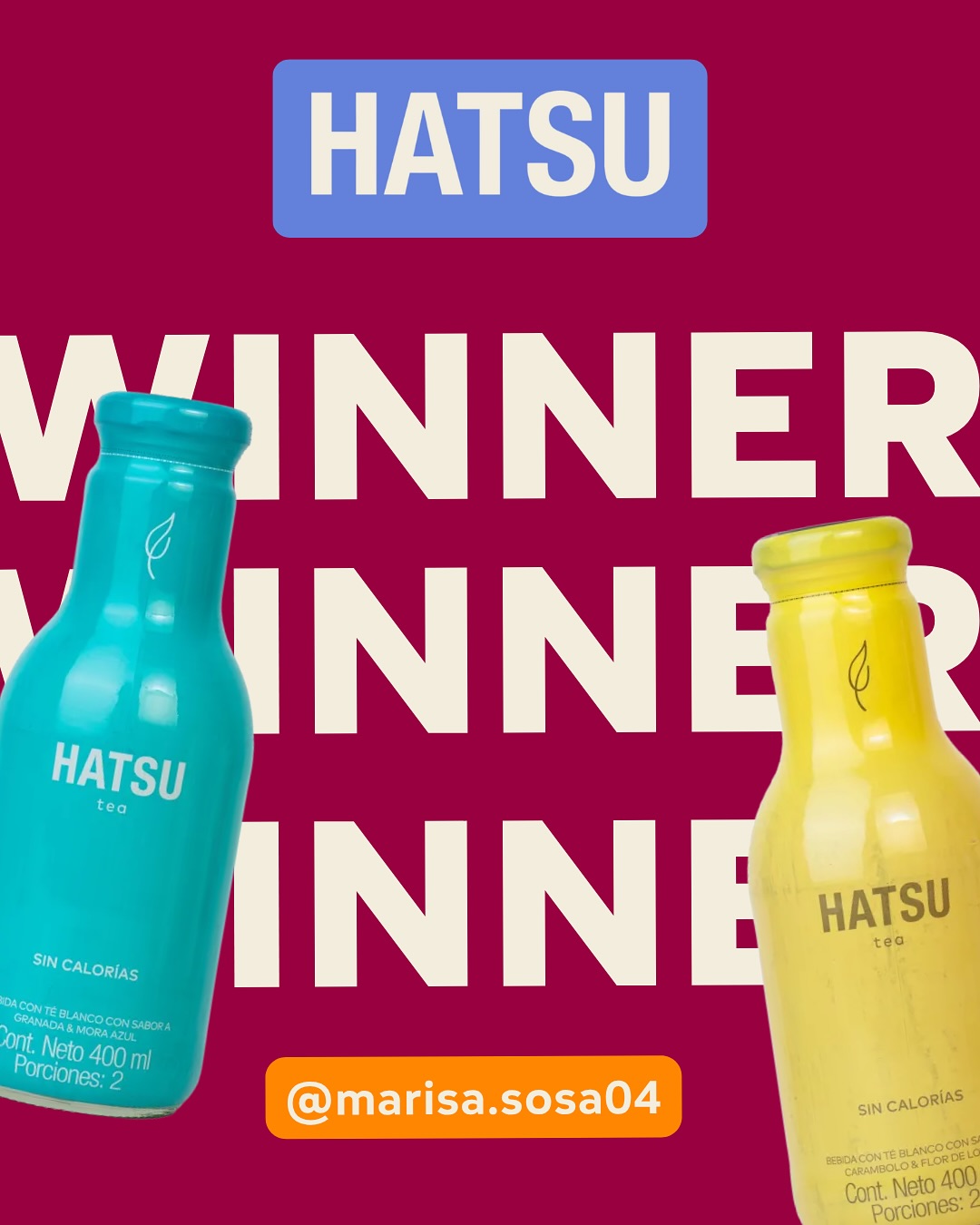 ¡Ya tenemos ganador!
Gracias a cada uno de ustedes por ser parte de este giveaway junto a Hatsu.
✨ Hoy celebramos a @marisa.sosa04 , que se lleva un premio lleno de sabor, bienestar y estilo.
¡Gracias por compartir esta experiencia con nosotros!