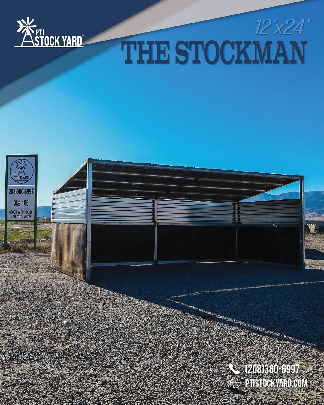 There's a reason our 12x24 Stockman is a fan favorite-unbeatable quality, unbeatable price point, and built to last forever.
Visit us or a local dealer to order yours today!
๐208.380.6997
๐1090 W 800 N Preston, ID
๐https://www.ptistockyard.com/dealer-locations
#PTIStockYard #BuiltbyRanchersforRanchers #Horses #Cattle #Farm #Ranch #Shelter