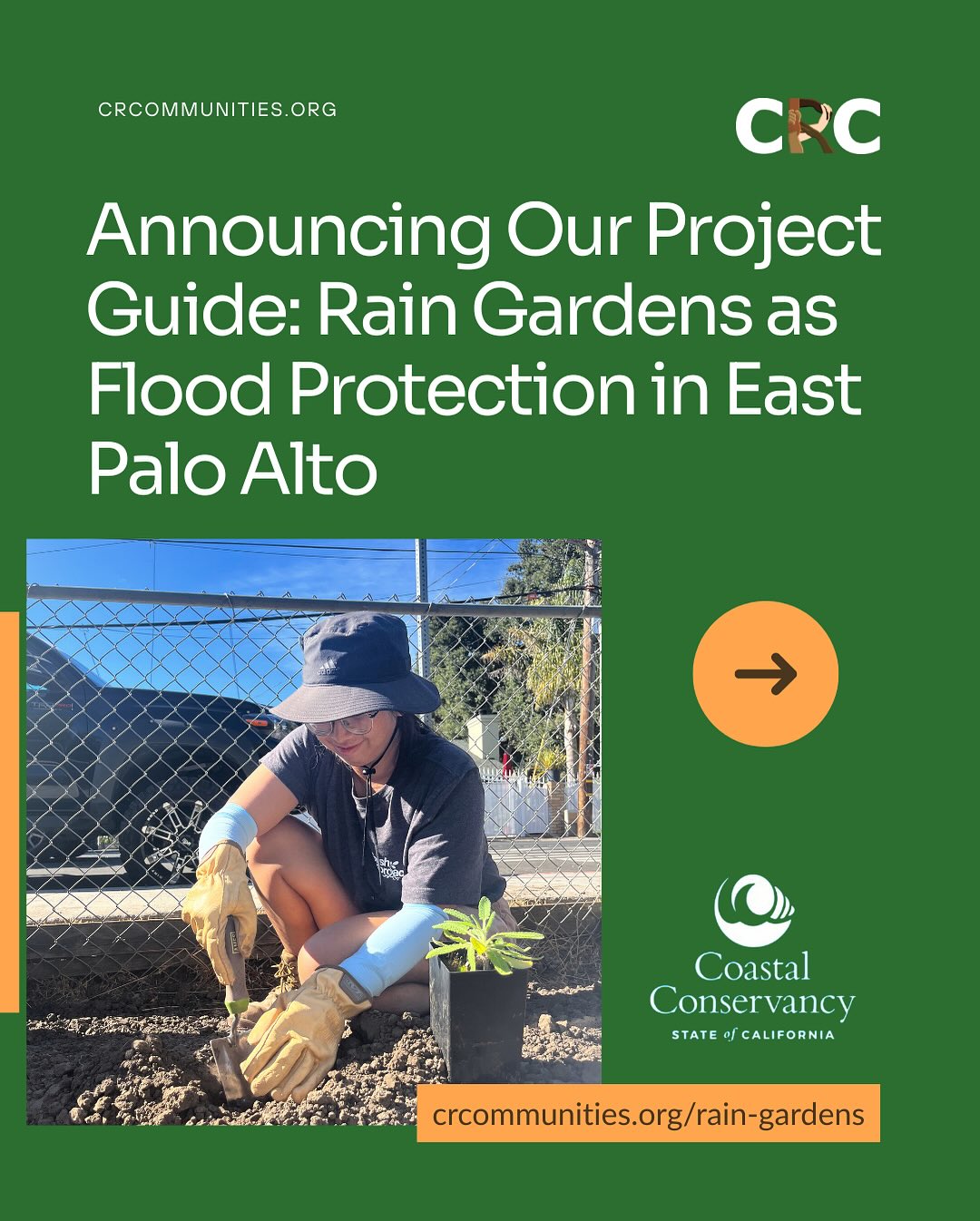 🎉 Announcing Our Project Guide: Rain Gardens as Flood Protection in East Palo Alto Announcing Our Project Guide: Rain Gardens as Flood Protection in East Palo Alto 🎉
Our rain garden project helped 25 households manage impacts from flooding. What’s next?
A single rain garden can make all the difference for one home, but flooding affects all residents along the bay and in FEMA-designated flood zones. Managing flooding impacts requires community-led, scalable solutions; rain gardens are attainable, sustainable, and effective options to make communities more resilient to flooding.
CRC, Fresh Approach and Grassroots Ecology provide recommendations for scaling up the solution and key takeaways for other community-based organizations looking to start their own rain garden projects.
🌱 Read the project guide now at crcommunities.org/rain-gardens or use the link in our bio 🌱