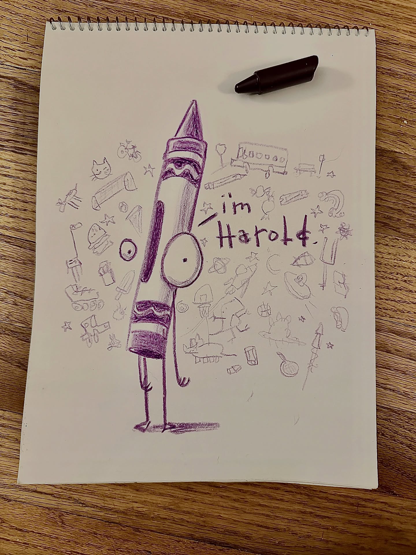 Crayons have been the medium of opportunity lately as I keep an eye on my little studio assistant taking ANOTHER break to play. Productive help is hard to find these days.
#crayola #haroldandthepurplecrayon