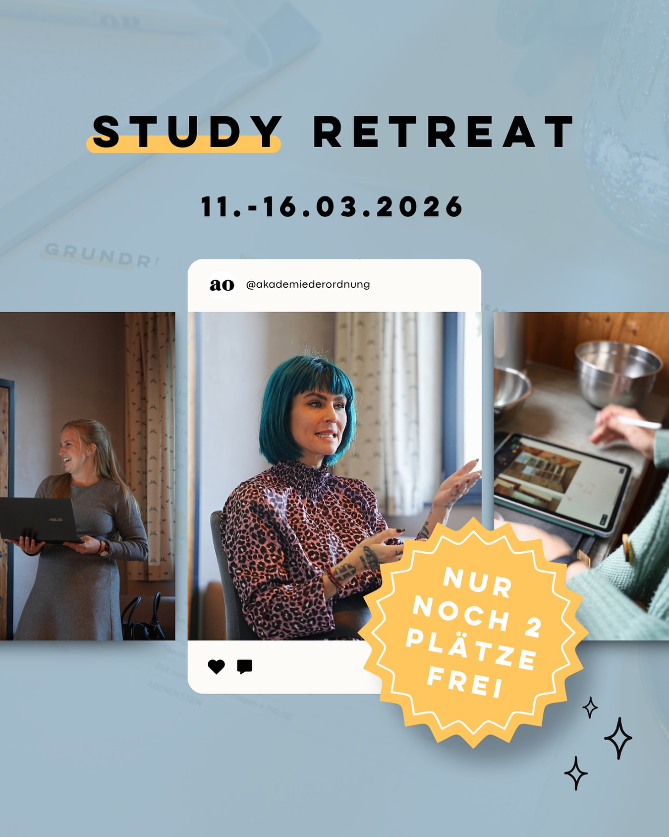 💬 „Lernt man beim Study Retreat eigentlich auch verschiedene Aufräum-Methoden kennen?“
Diese Frage hat uns vor Kurzem eine Interessentin gestellt und die Antwort darauf lautet ganz klar: Ja!
Beim Study Retreat im März 2026 tauchen wir tief ein – in das, was Ordnung wirklich bedeutet.
Hier geht es nicht nur ums Falten und Sortieren, sondern um ein ganzheitliches Verständnis von Struktur, System und Nachhaltigkeit im Alltag.
Denn: Ordnung ist mehr als nur aufräumen.
Im Retreat lernst du:
👉 verschiedene Ausmist-Methoden und deren Hintergründe
👉 Organisations-Techniken, die wirklich funktionieren
👉 wie du individuelle Systeme für unterschiedliche Menschen und Räume entwickelst
👉 den gezielten Einsatz von Produkten für mehr Struktur & Leichtigkeit
Vom Ausmisten mit Methode über Organisationstechniken, Problemzonen-Strategien bis hin zum professionellen Produkteinsatz – du lernst bei uns ein vollumfassendes Konzept, das dich befähigt, andere auf ihrem Weg zu begleiten und ihr Zuhause nachhaltig zu verwandeln.
📆 11.–16. März 2026 im wunderschönen Harz
⚠️ Nur noch 2 Plätze frei!
💛 Wenn du jetzt spürst: Das will ich lernen. Das will ich machen.
Dann schreib uns „Retreat“ – und sichere dir deinen Platz, bevor es zu spät ist.
#studyretreat #ordnungscoach #retreat #ausbildung #ausbildungonline #business #gründung #ordnungsliebe #mehrordnungimleben #ordnungimalltag #homeorganizer #declutteringtips #aufräumenmitsystem #womenempowerment #selbstverwirklichung #akademiederordnung