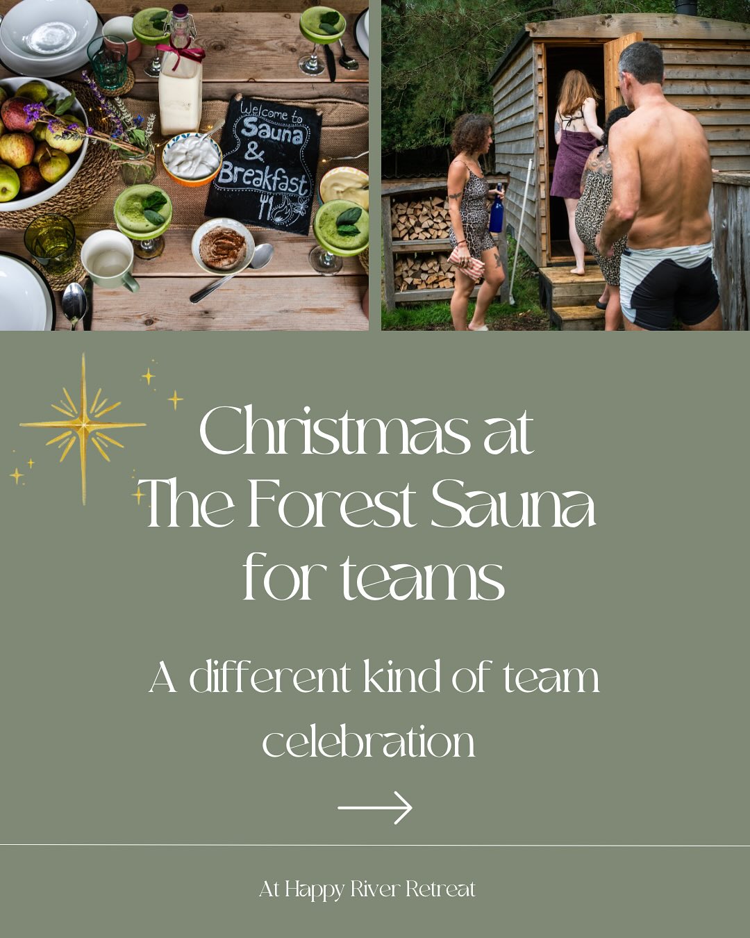 Christmas at The Forest Sauna 🎄🌲💫
This year, skip the noisy restaurant and treat your team to something truly nourishing: a forest-side celebration that restores and reconnects.
Our Forest Sauna Team Christmas Special includes:
🧖♀️ 1-hour private sauna & cold plunge & jungle shower session
🥗 Plant-based breakfast or supper
🔥 Herbal teas, forest air, and time to unwind
Held on the beautiful grounds of @happyriverretreat in Wareham Forest — the perfect location to unwind and celebrate the year together as a team 💫
✨ Bookings available through November & December
💌 Enquire via DM or email hello@theforestsauna.com
Give your team the gift of warmth, connection, and presence this Christmas. 💛
#TheForestSauna #HappyRiverRetreat #ChristmasAtTheForestSauna #DorsetWellness #ForestRetreat #SaunaLife #TeamCelebration #MindfulChristmas #dorset #wareham #teambuildingevent #saunauk