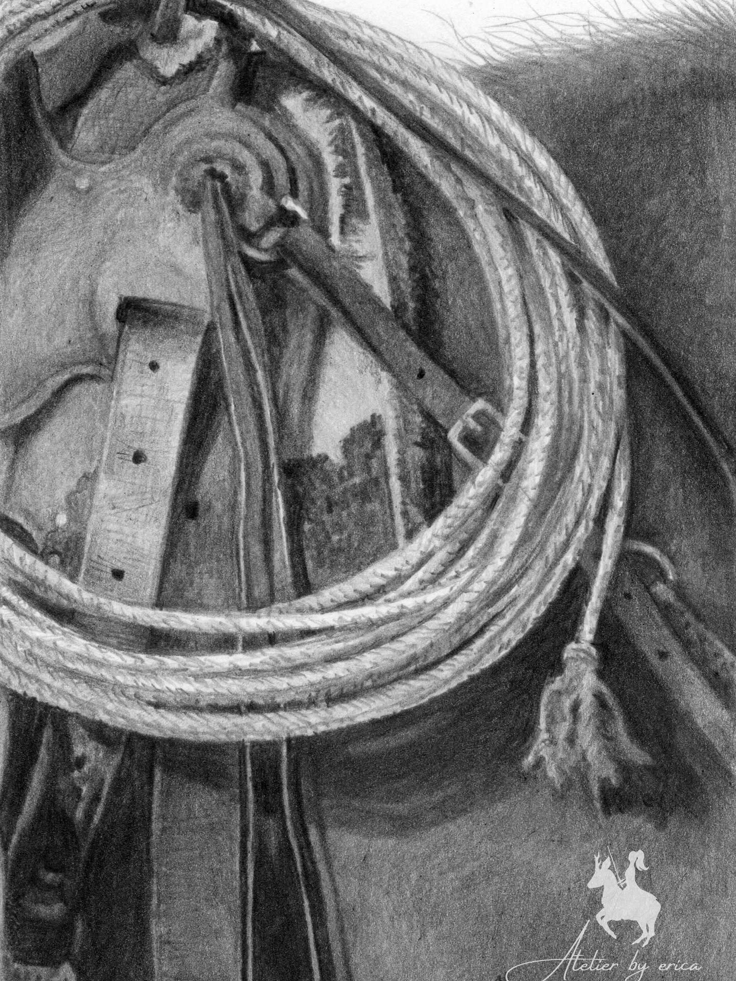 Details vertellen het verhaal - deel 3/3
'Saddle up - 2025' - A6
Beschikbaar als origineel & print
#atelierbyerica #art #grafietportret #graphiteart #paardenkunst