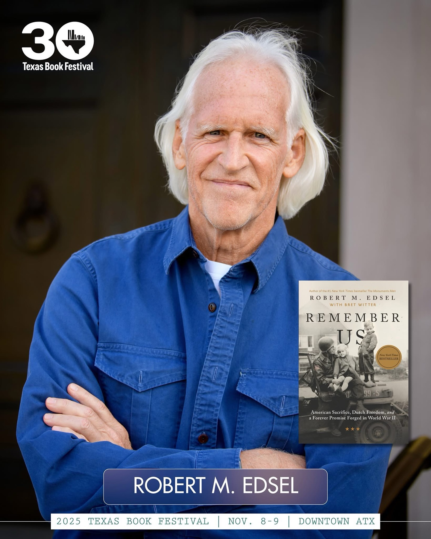 📚I’m excited to be part of one of the nation’s premier literary events!
Join me at the Texas Book Festival (@texasbookfest) in Austin on Saturday, Nov. 8, 11:15 AM – 12:00 PM for a conversation with historian David Nasaw. We’ll explore WWII’s lasting impacts, from returning American veterans to the Dutch communities who have honored U.S. soldiers’ sacrifices for decades.
Following the panel, I’ll be signing copies of Remember Us. I’d love to see you there!
🔗 Details & Schedule: https://texasbookfestival.org/schedule/the-wounds-of-war-memories-of-world-war-ii/