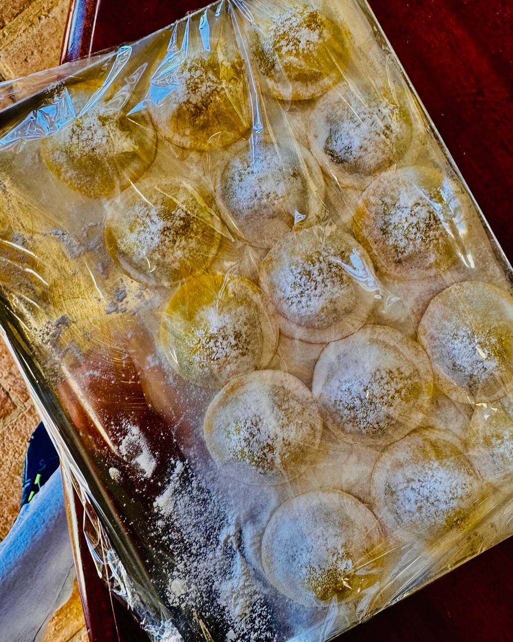 Dining at Ruffino tonight.
Yesterday we picked some white truffles from the ground not far from Ruffino. 
Now we are talking about white truffles that are intense and wonderful in aroma. 
Handmade small raviolis filled with oxtail. So simple when you use the best ingredients with your cooking skills. 
Thats life at Ruffino