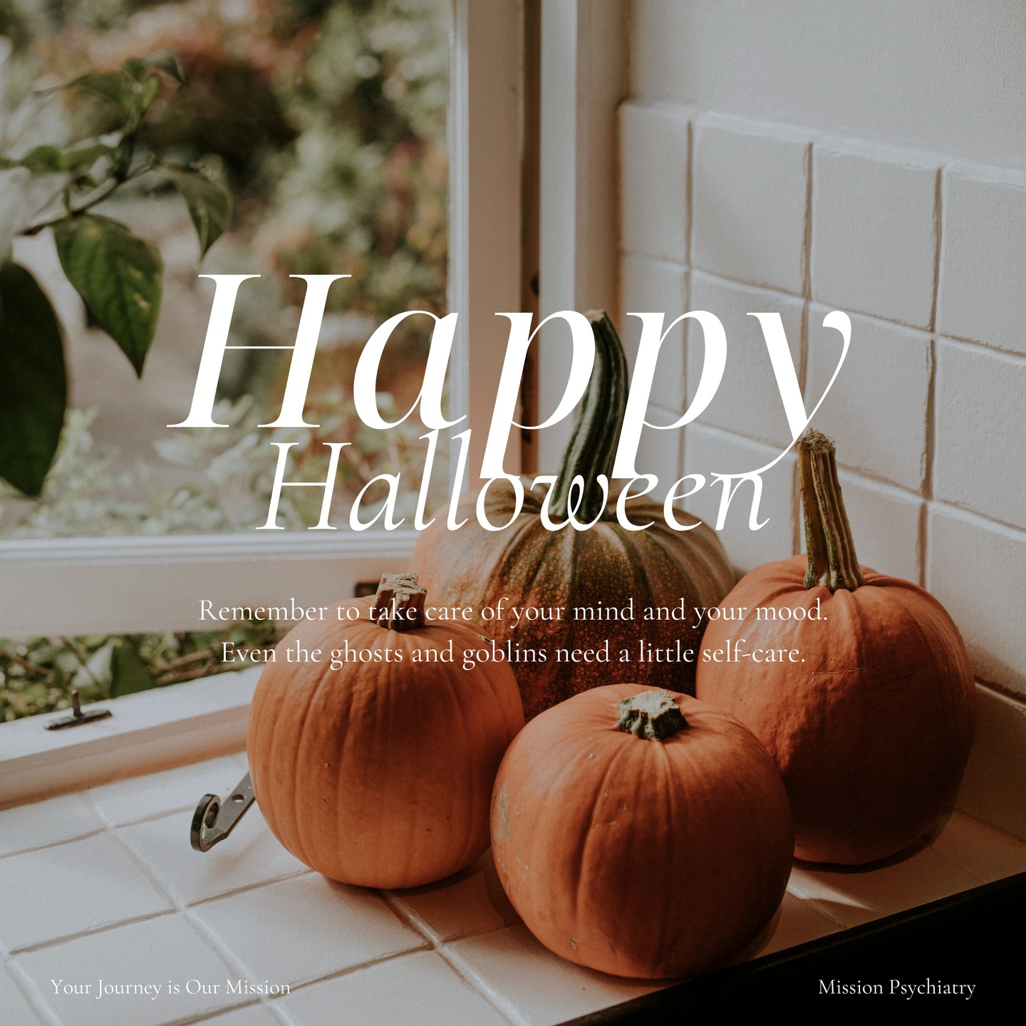 Happy Halloween from all of us at Mission Psychiatry. We hope your day is filled with lots of fun and plenty of treats. While today might bring a few playful scares, remember that taking care of your mental health doesn’t have to be spooky. Whether it’s setting boundaries, giving yourself time to rest, or connecting with others, those little acts of self-care make all the difference. Stay safe, enjoy the festivities, and have a wonderful Halloween!