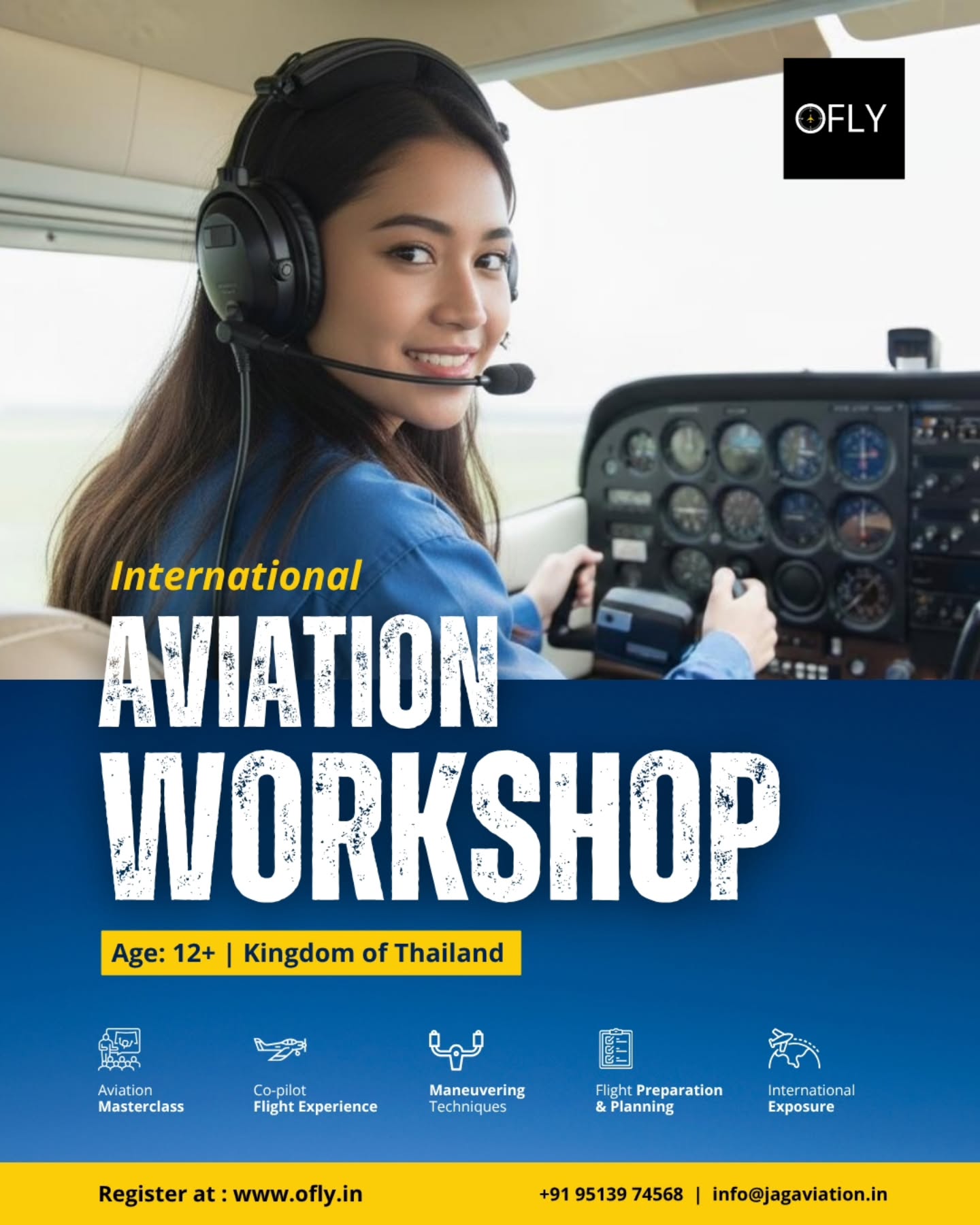 Learn beyond the classroom and experience the skies firsthand.
Hands-on learning, expert insights, career possibilities, and a REAL flight experience!
Don't miss the International Aviation Workshop 🌍✨
Age:12+
Seats are limited – secure yours before they take off! 🛫✨
Register at: www.ofly.in
#aviationworkshop #studentactivity #teens #realflying #ofly #workshop #learningabroad #internationalworkshop