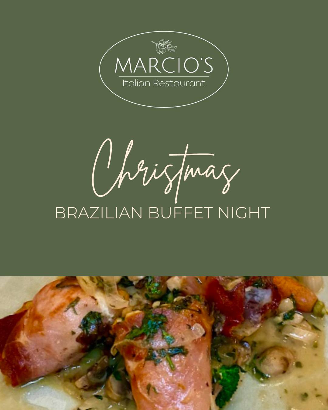 🎄 Brazilian Festive Feast - with Christmas Harmony 🎄✨
For those of you who loved our Brazilian BBQ, we’re excited to announce a special festive edition!
📅 Sunday 23rd November 2025
🕜 From 1:30pm
📍 Márcio’s Italian, Castle Road Bedford
💷 £59pp
Get ready for a feast like no other! 🇧🇷🇮🇹
🍺 A pint of Poretti on arrival
🍴 A grand buffet of 24 authentic dishes including:
7 starters • 6 mains • 6 sides • 5 desserts
🎶 Plus, Live Christmas Harmony to set the festive mood!
Kick off the season in style with a spectacular afternoon of flavour, music and cheer.
✨ Seats are limited - book now for an unforgettable festive experience - https://www.marciositalianrestaurant.co.uk/event-list
📍 Castle Road, Bedford
📞 07768 431715
📧 info@marciositalianrestaurant.co.uk
💻 Book now - www.marciositalianrestaurant.co.uk
🍷🍝 Slow evenings, full hearts, unforgettable flavours.
We can’t wait to welcome you at our Bedford restaurant! ❤️🇮🇹
#MarciosItalian #ChristmasMenu #BrazilianFeast #ItalianRestaurant #FestiveDining #ChristmasInBedford #BedfordEvents #ChristmasParty #BedfordEats #EatItalian #BrazilianBBQ #ProseccoMoments