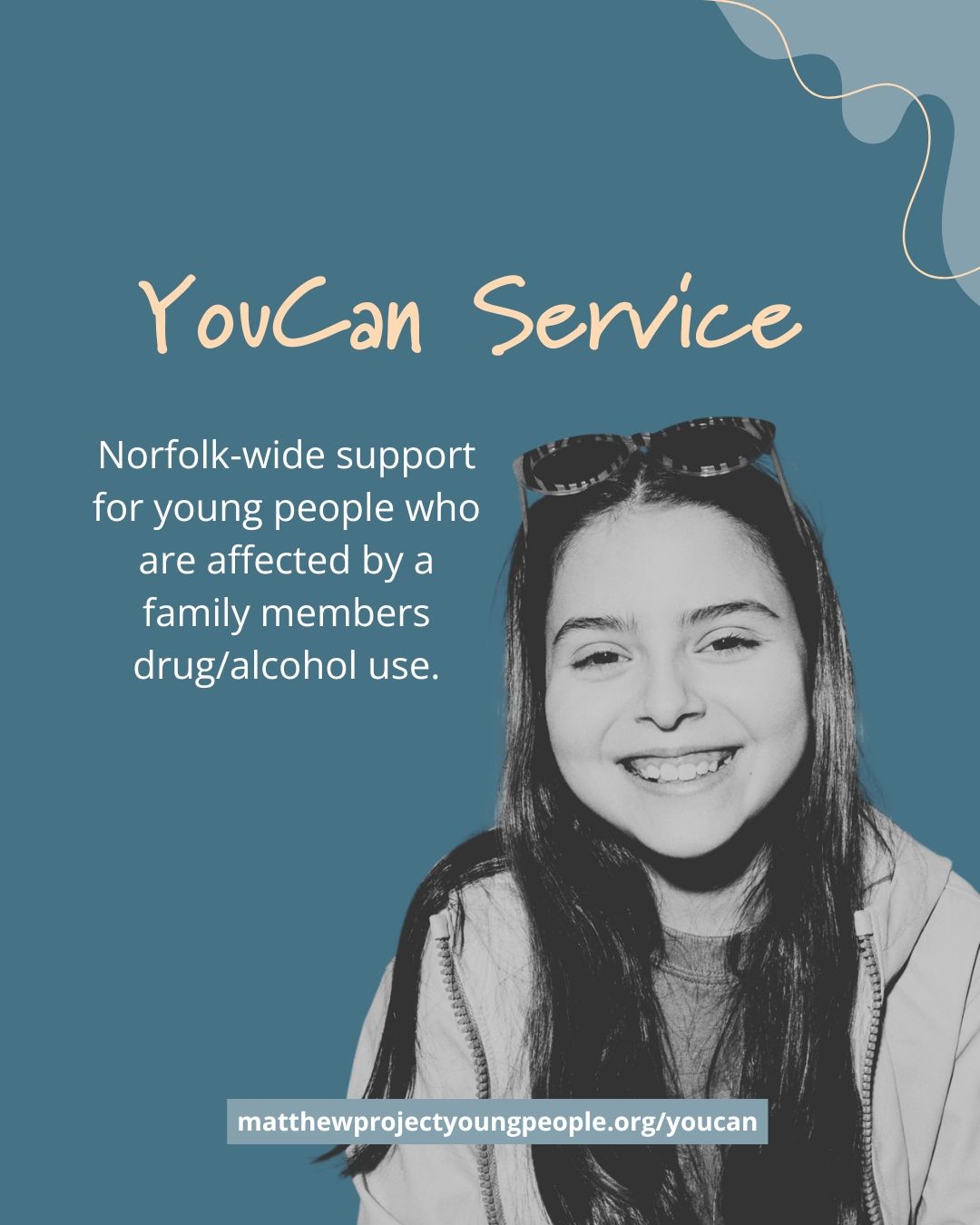 If you're under 19 and someone in your family is using drugs or alcohol, and it's impacting you - we're here to help.
✨1:1 support
✨A safe space to talk things through
✨We can meet at school, college, or wherever works for you
✨Group activities to connect with others who get it
Contact us: youcan@matthewproject.org