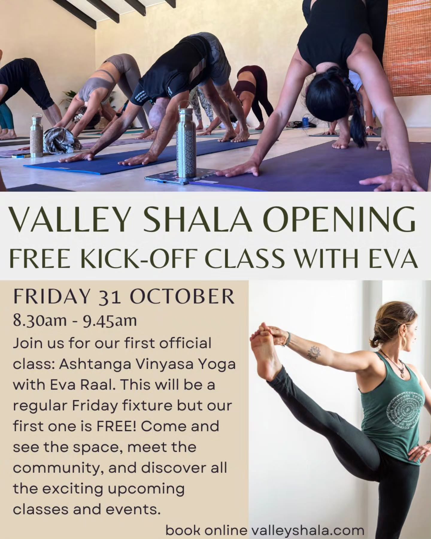 This week: Free class to kick-off our regular schedule at Valley Shala. Friday at 8.30am join us for Ashtanga Vinyasa Yoga with Eva Raal.
Movement synchronized with breath, bandha and drishti, with Eva - an extremely skilled and knowledgeable teacher - as your guide. This challenging practice builds strength, flexibility, focus and awareness, and will be a regular fixture on our schedule. Come and see what it offers ✨️
See you there 🪷 Register via our website or DM us to book your spot.
@evaraalyoga
valleyshala.com