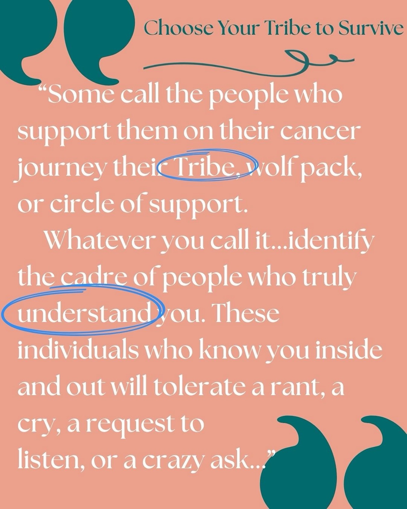 A friend reminded me the other day: choosing your Tribe during cancer isn’t optional — it’s survival.
Why? Because it’s the people who truly understand us, who stay through the messy parts of your disease, are the reason we keep going.
I write about this in Chapter 5 of my book “When the Calvary Leaves: The Early Steps to Self-Sufficiency.”
Because no matter how strong we think we are, we need our Tribe to remind us that we’re never alone. Self-sufficiency grows from knowing you can lean on others AND trust yourself in your cancer journey.
#icanthavecancerihavecarpool #FindYourTribe #WhentheCalvaryLeaves
#momswithcancer #motherswithcancer