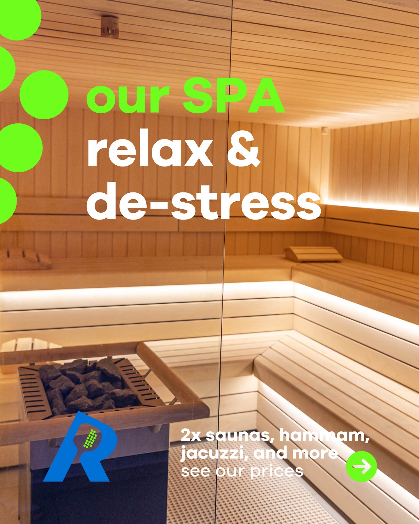Relax and de-stress in our amazing Spa!
We have it all:
🔥 2x saunas
💨 hammam
🫧 jacuzzi
💦 rain showers
🦶 footbaths
🧘 relax area
📲 Book your slot on the Playtomic app or 💬 WhatsApp message Phil.
🎾🎾🎾
Détendez-vous et évacuez le stress dans notre fantastique spa !
Nous avons tout ce dont vous avez besoin :
🔥 2 saunas
💨 Hammam
🫧 Jacuzzi
💦 Douches à effet pluie
🦶 Bains de pieds
🧘 Espace détente
📲 Réservez votre rendez-vous sur Playtomic ou 💬 envoyez un message WhatsApp à Phil.
🎾🎾🎾
Relax und baue Stress ab - in unserem fantastischen Spa!
Wir haben alles, was du brauchst:
🔥 2 Saunen
💨 Hammam
🫧 Whirlpool
💦 Regenduschen
🦶 Fußbäder
🧘 Entspannungsbereich
📲 Buche deinen Termin auf Playtomic oder 💬 schreibe eine WhatsApp an Phil.
#spa #relax #sauna #hammam #jacuzzi #padelswitzerland #padelsuisse #padelschweiz #valais #wallis #valaiswallis