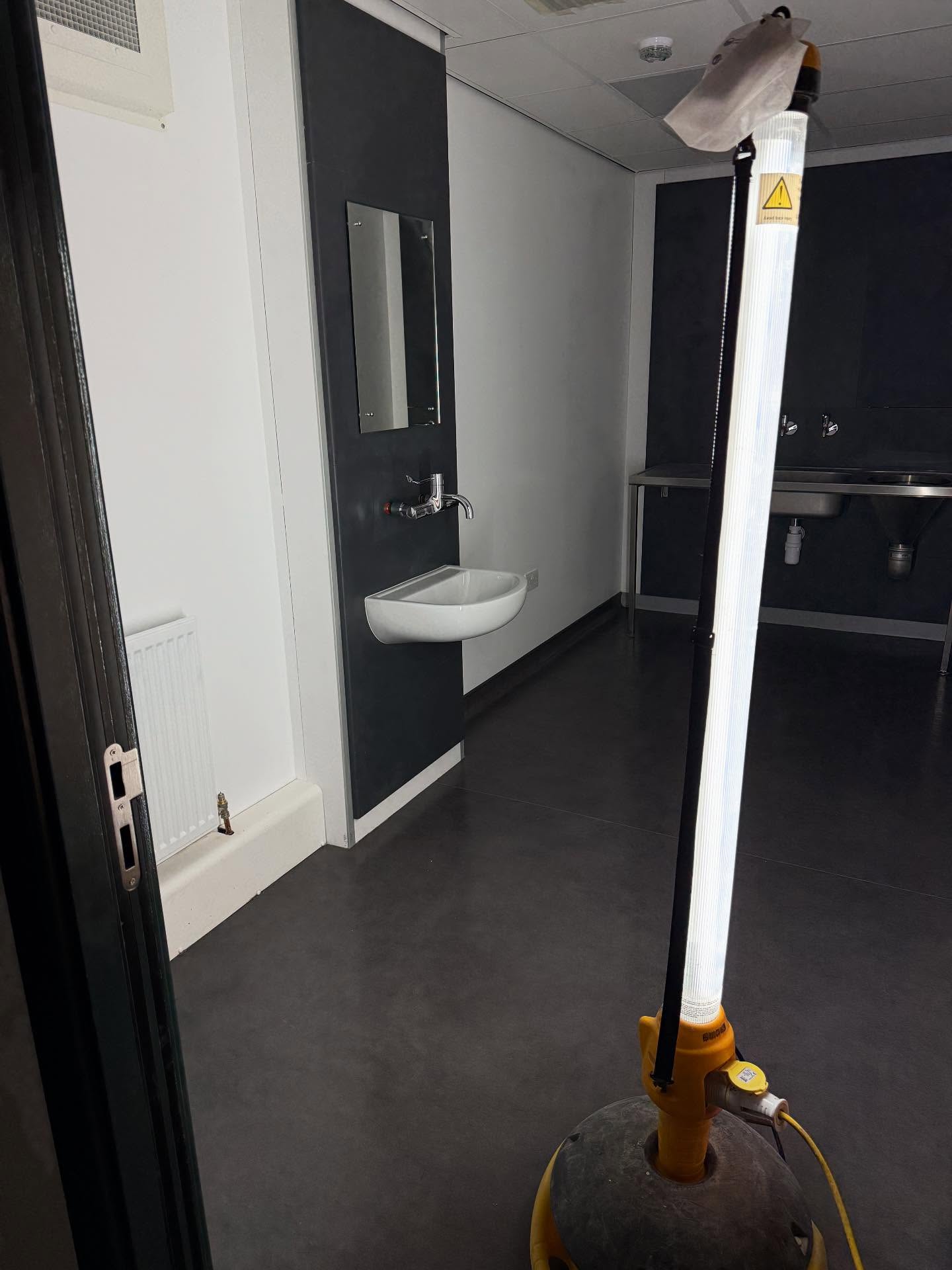 One of our running projects is a post build clean of a brand new HUGE medical centre for Wynne construction! Our team have so far completed 42 rooms and the rest… with no mains electric and water!
With some transformers in place, cables running for what seems miles, water transferred from a near building to us, we are smashing this one 😀