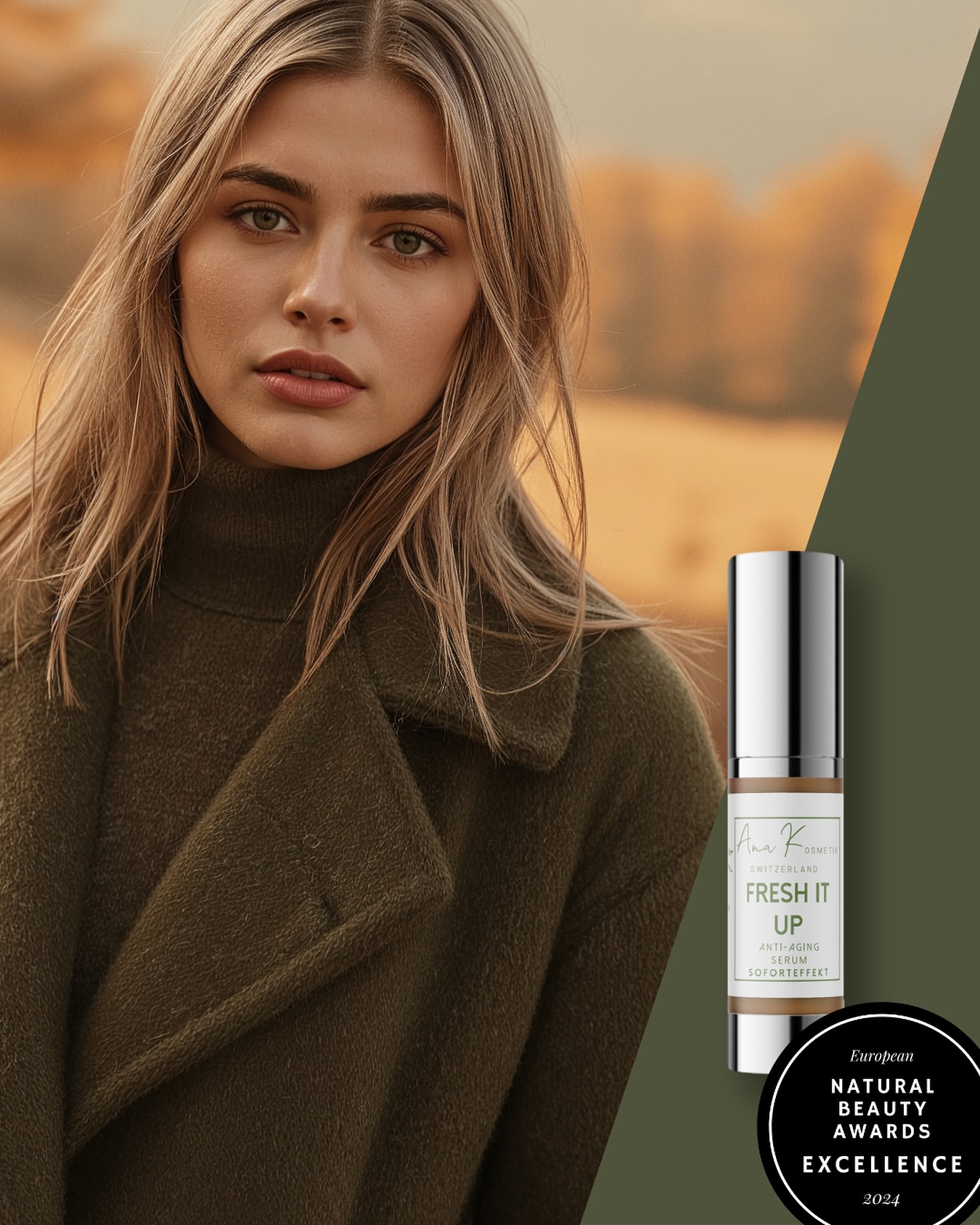 Herbsthaut braucht Frische. Und zwar sofort. 🍂
Wenn die Luft kühler wird, darf deine Pflege intensiver wirken.
Unser preisgekröntes Serum „Fresh it Up“ schenkt deiner Haut sofortige Frische, Spannkraft und natürlichen Glow – in nur wenigen Minuten.
💧 Leichte Textur
🌿 Rein pflanzlich & vegan
🏆 Ausgezeichnet mit dem Natural Beauty Award 2024
Mehr als nur ein Serum. Ein Must-have für jeden Tag.
Jetzt entdecken & deiner Haut den Unterschied zeigen.
#AnaKosmetik #FreshItUp #HerbstGlow #NaturalBeautyAward #SwissSkincare #CleanBeauty #Soforteffekt #VeganSkincare #GlowCare #HautpflegeRoutine #skincare #skincareproducts #naturalskincare #skincarethatworks #antiaging #antiagingserum #staynatural #staynaturalstaybeautiful #anakosmetikswitzerland