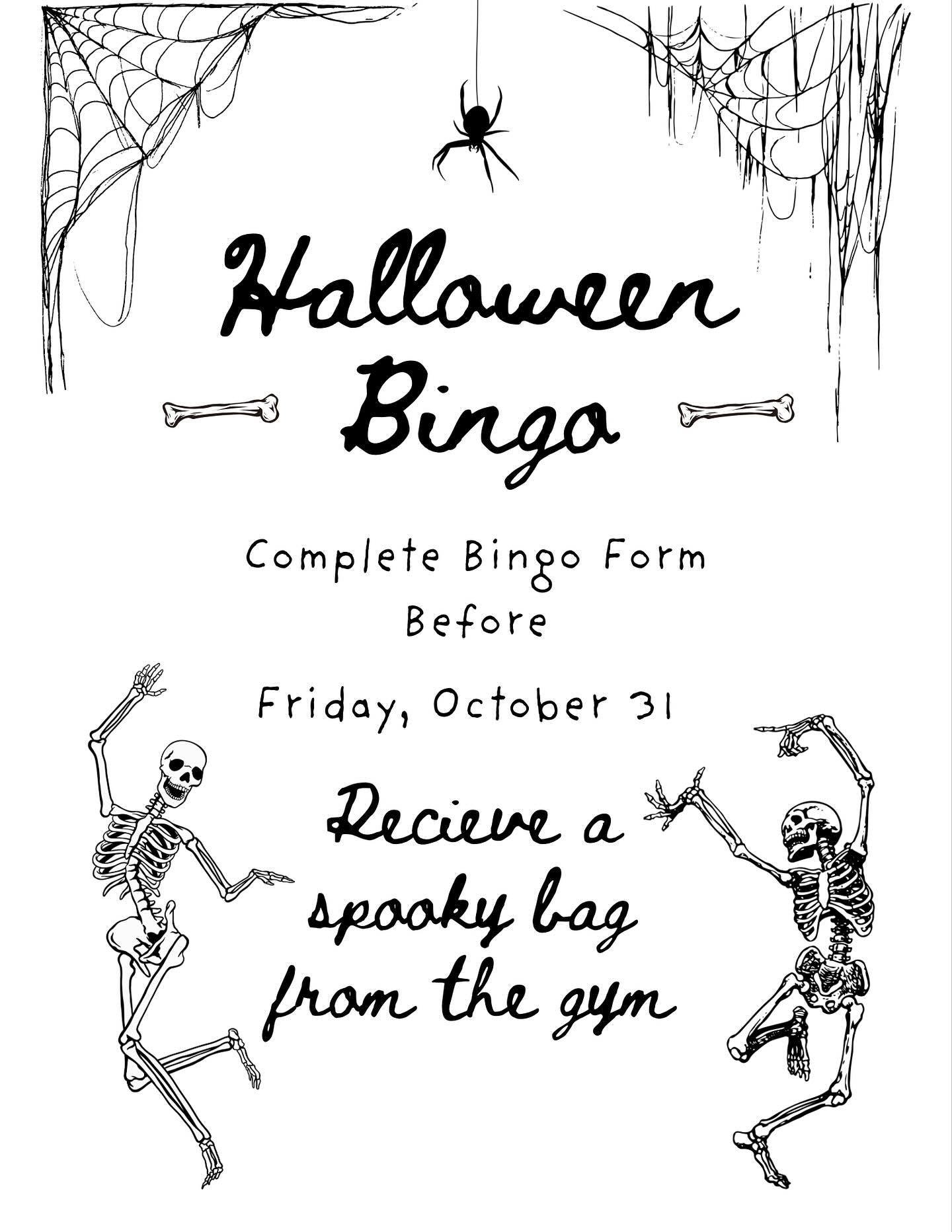 Our Halloween Bingo ends in just a few days! Don’t forget to finish your card before October 31st for a chance to grab a spooky bag from us! You’re almost there — get those last squares checked off!🎃