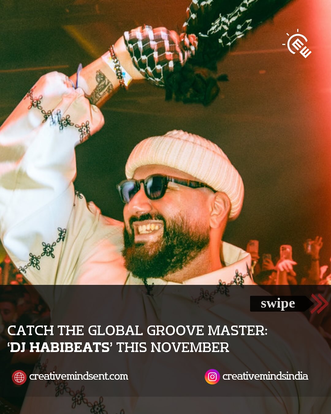 Blending global sounds with modern club sound, DJ Habibeats (@djhabibeats) is set to take over India this week.
📍 7 Nov • Roots, Kolkata
📍 8 Nov • Waikiki, Mumbai
📍 9 Nov • ICW, Delhi Blending global sounds with modern club sound, DJ Habibeats (@djhabibeats) is set to take over India this week.
📍 7 Nov • Roots, Kolkata
📍 8 Nov • Waikiki, Mumbai
📍 9 Nov • ICW, Delhi