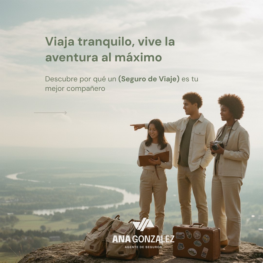 Viajar trae experiencias inolvidables… pero también imprevistos que pueden salir caros.
Con un seguro de viaje, usted cuenta con asistencia médica, cobertura ante pérdida de equipaje, cancelaciones y mucho más.
Viaje tranquilo, disfrute con confianza y deje que yo me encargue de protegerlo.
📲 Escríbame con la palabra “VIAJE” y con gusto le ayudo a emitir su póliza.
