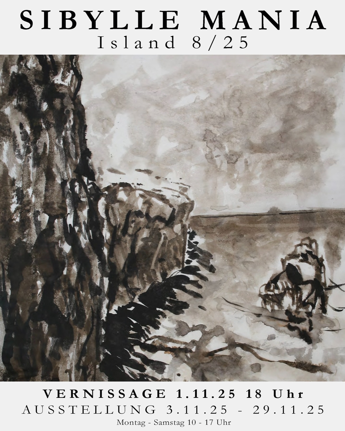 🎉Wir laden euch zu unserer neuen Ausstellung ein!
📍Friedenstrasse 2 (ecke Jakobstor) Weimar 99423
Während eines Studienaufenthalts im August 2025 in Skagaströnd, an der rauen Nordküste Islands, entstand eine Werkreihe, in der Sibylle Mania die Landschaft als Resonanzraum für menschliche Empfindungen erforscht.
Unbekannte Naturgewalten, weite bizarre Landschaften und eine leichte Ahnung vom menschlichen Zusammenleben gaben der Künstlerin Anlass zum großformatigen Malen vor Ort und zur Übersetzung von Landschaft in Miniaturformate bei der Arbeit mit Wachs.
In den kontrastreichen, teils fragilen Strukturen der Tusche und der Umsetzung in Silber gegossenen Schmuckstücke wird die Spannung zwischen Naturgewalt und Vergänglichkeit sichtbar. Die Arbeiten tragen Spuren des Windes, der Feuchtigkeit und des Lichts – sie sind zugleich Beobachtungen und innere Landschaften.
Island 8/25 ist eine stille Annäherung an eine Welt aus Fels, Wasser und Wind – und zugleich ein Nachdenken über das, was bleibt, wenn alles in Bewegung ist.