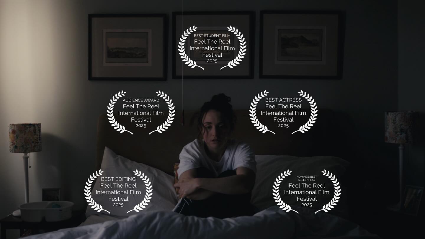 We have won FOUR awards and received a nomination at IMDb-qualifying Feel The Reel International Film Festival! ๐๐๐๐
๐ Best Student Film
๐งโ๐งโ๐งโ๐ง Audience Award
๐ญ Best Actress
๐ง๐ผโ๐ป Best Editing
๐ Nomination for Best Screenplay
This is a truly incredible achievement and we are so grateful, especially to all those who voted for us to win the Audience Awardโฆwe received a whopping 93 votes!
And this will also be the first time Matrescence goes global, as our film will be screened on 16th December in Romania! This will be our Romanian premiere โจ๐ท๐ด
๐ Writer - @e_kurtolli
๐ฌ Director - @harvey_albury_films
๐ฉ๐ผโ๐ป Producer - @erinsianthomas
๐ฅ DP - @maddiefilmsthings
๐ฅ 1st AC - @aidanvindfilms
๐จ๐ผโ๐ป Editor - @_elliotto_
๐ผ Head of Sound & Composer - @media_by_callum
๐ง Post-Sound - @d.lloyd.media
๐ญ @georgiemcguigan, Elliott Pugh, @papillonclair & @itsnickyfishwick
.
#matrescence #filmfestival #awardwinner #matrescencefilm #emergingfilmmakers #shortfilm #indiefilm #studentfilm @bafp_uop