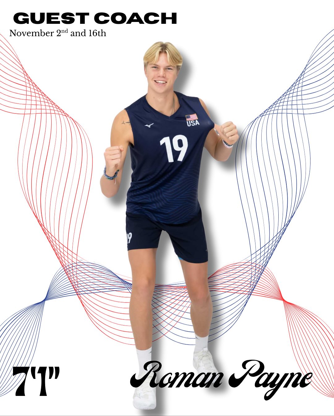 📣Our next guest coach is the tallest UH recruit in the history of the program standing at 7’1” 🤯🤯🤯🤯
@roman.payne2 has accomplished a lot in his young career:
Member of the USA Boys U19 National Team.
Won Gold Medal at the 2024 NORCECA Boys U19 Continental Championship with Team USA.
Named “Best Blocker” of the 2024 NORCECA U19 tournament.
Competed in U19 World Championships 2025
Joined UH 2025.
This session will include a lot of BLOCKING, Fast ball swinging, going to be really good for our middles. Of course we will always focus on ball control, serve receive and setting!
Come learn from on off the best young blockers in the world!!