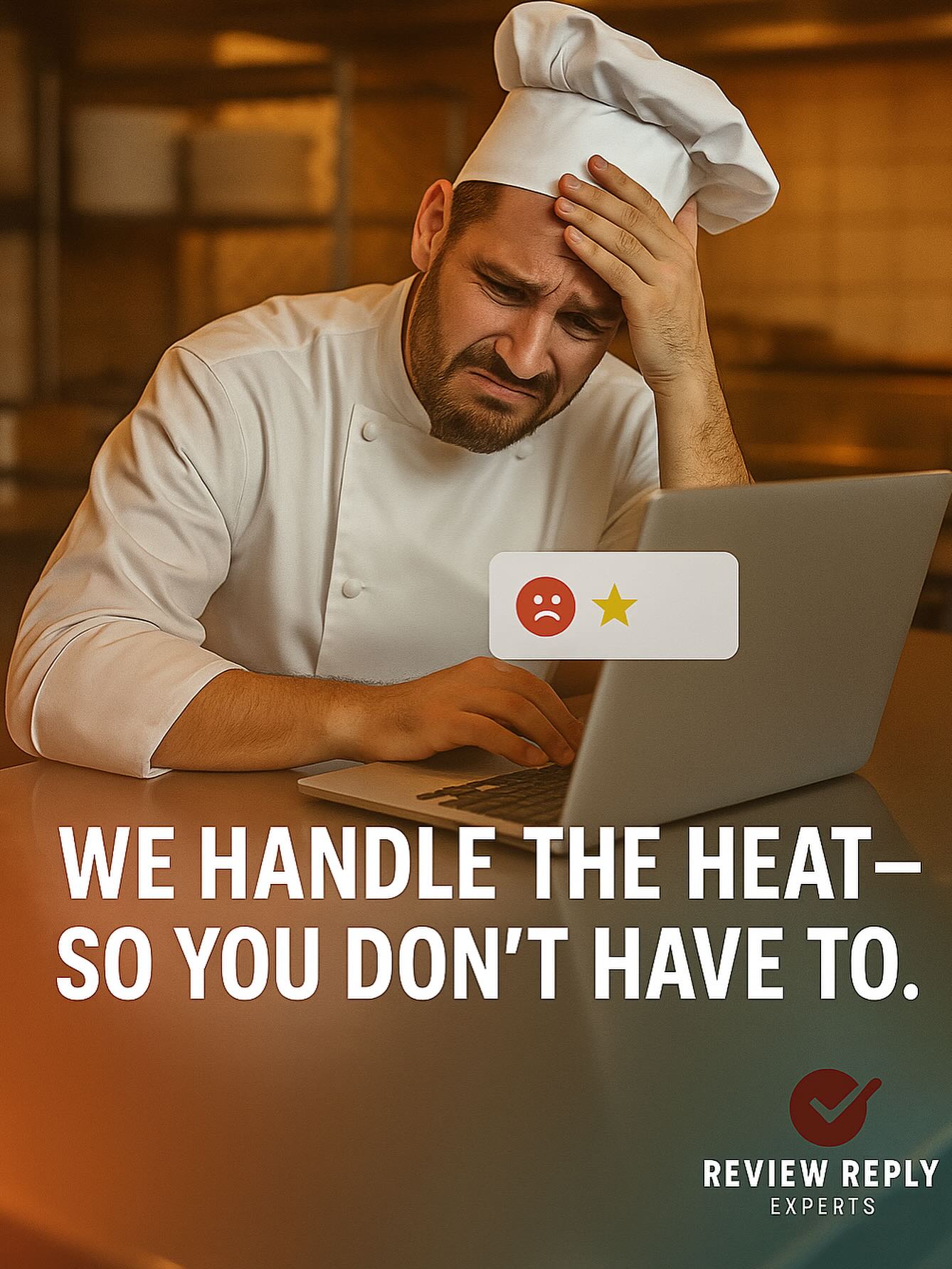 “We Handle the Heat So You Don’t Have To.”
Bad reviews can sting but they don’t have to define your business.
We craft thoughtful responses that show professionalism, empathy, and care.
Turn frustration into opportunity. 🔥
#ReputationMatters #RestaurantLife #ReviewManagement #HospitalityExperts #BrandGrowth