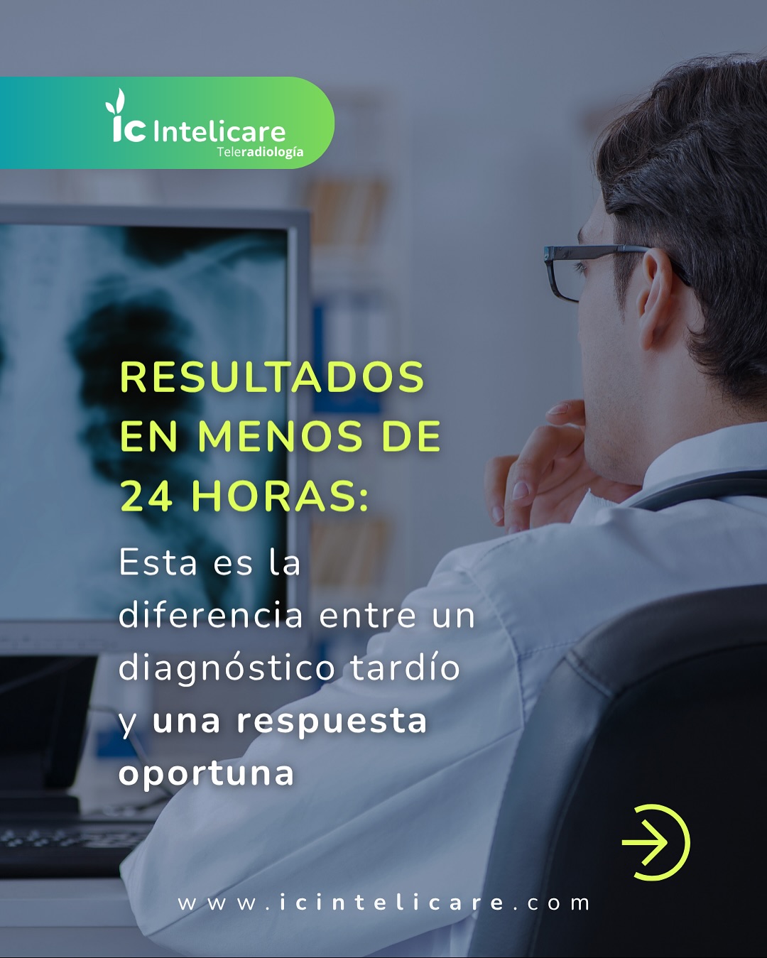 El tiempo salva vidas. Nuestra tecnología permite que los resultados radiológicos lleguen antes, sin perder precisión.
⏱️ Eficiencia comprobada, diagnósticos más humanos.
#EficienciaMédica #Teleradiología #SaludConectada #TecnologíaEnSalud #ICIntelicare