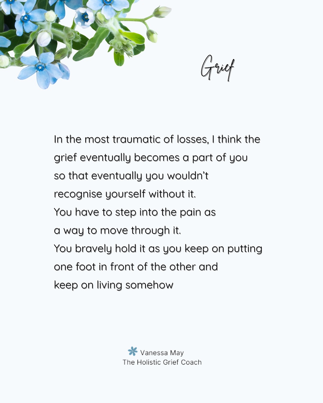 Grief has a way of taking everything - the people we love, the world we knew and even our sense of who we are. But grief eventually becomes a part of you so that eventually you wouldn’t recognise yourself without it. And the love you felt for those no longer here never ends and in fact expands, if we let it.
This is an excerpt from my new book ‘When Grief Takes Everything: A Survival Guide to Devastating Loss’. It’s not a “how to move on” book, it’s a companion guide for both the days you can barely move at all, and for later on, when it feels as if the grief has seeped into your bones. It gives you practical advice for surviving the impossible days as well as reminders that you’re not alone ❤️🩹
Please share, save, like and follow
.
#whengrieftakeseverything #survivingloss #griefsupport #bereavedmum #bereavedmom #widow #lossofalovedone #traumaticloss #bereavedparents #griefawareness #widowshelpingwidows