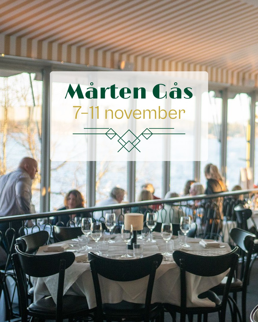 Är det ditt bord som står uppdukad här...? 👀
Det kan det bli om du bokar på Verandan mellan 7–11 november, när en traditionell gåsamiddag serveras.
Gås, glas och gott sällskap. ✨
Du vet var du ska sitta. 😉
Boka på waxholmshotell.se/evenemang