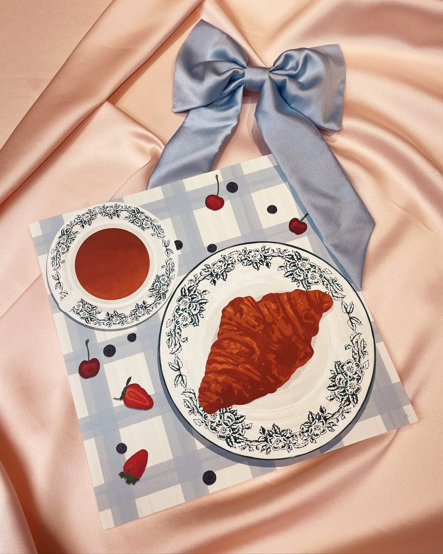 A couple of prints I bought a couple of months ago from @vero.illustrates at @craftyfoxmarket to go in our kitchen.
Now weāve moved, the layout means weāve ended up with a bit more wall. Weāve decided to use money weāve made selling things on Facebook Marketplace to buy some more prints at each market I sell at
Image description- 1. A square illustrated print of a croissant and coffee on a blue check background next to a pale blue silk hair bow
2. Joās hand with a large deep red silk scrunchie on her wrist holding at A5 print of La Vielle Ferme rosĆ© (also known as Chicken Wine) with wine glass
#ShopIndependent
#SupportSmallBusiness
#ShopSmall